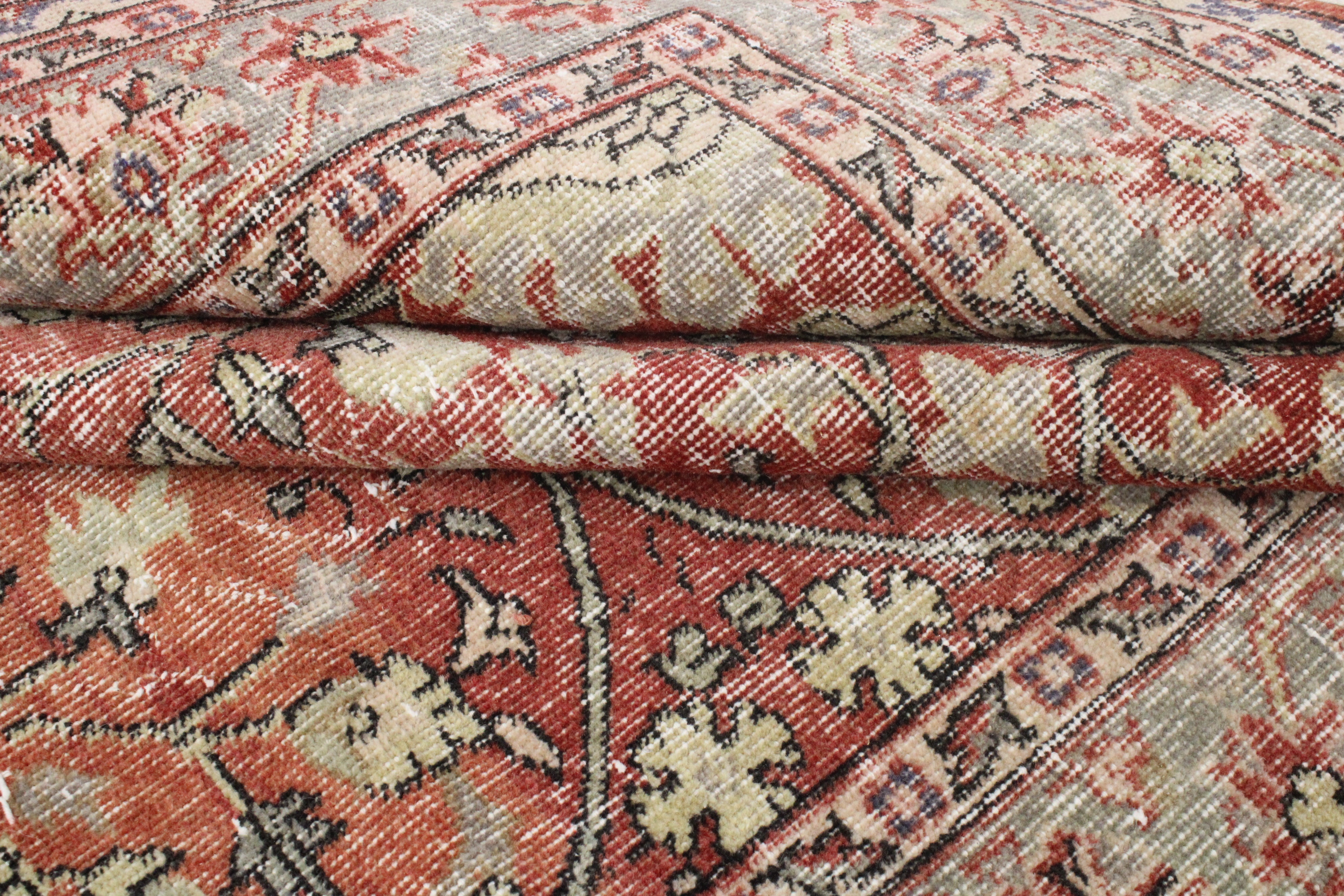 Turkish Vintage Hand-Knotted Wool Rug