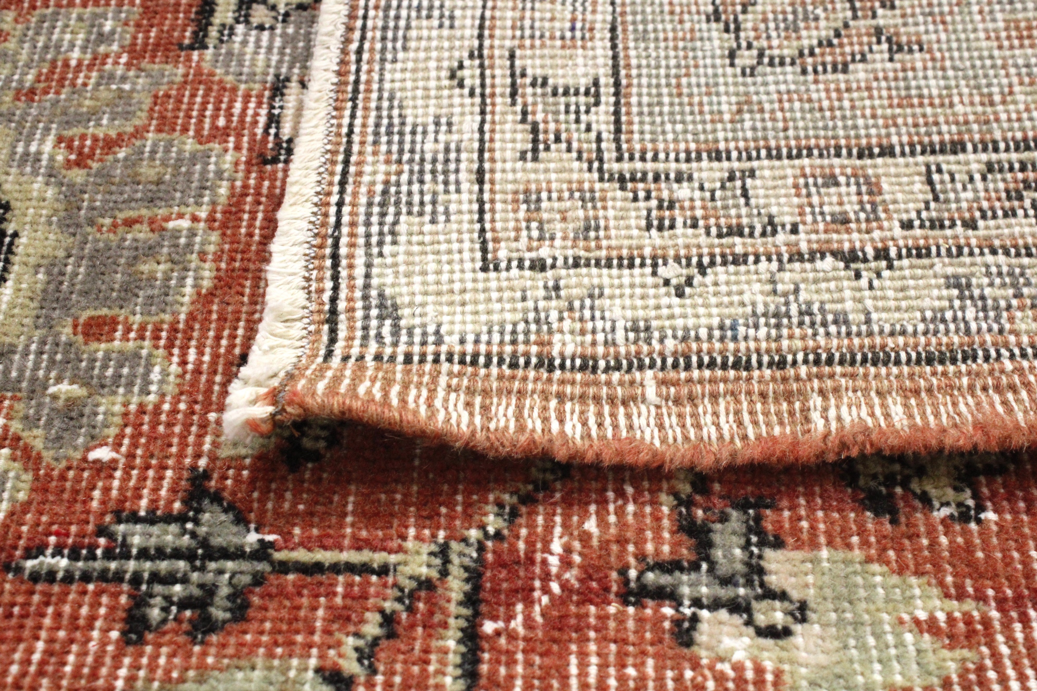 Turkish Vintage Hand-Knotted Wool Rug