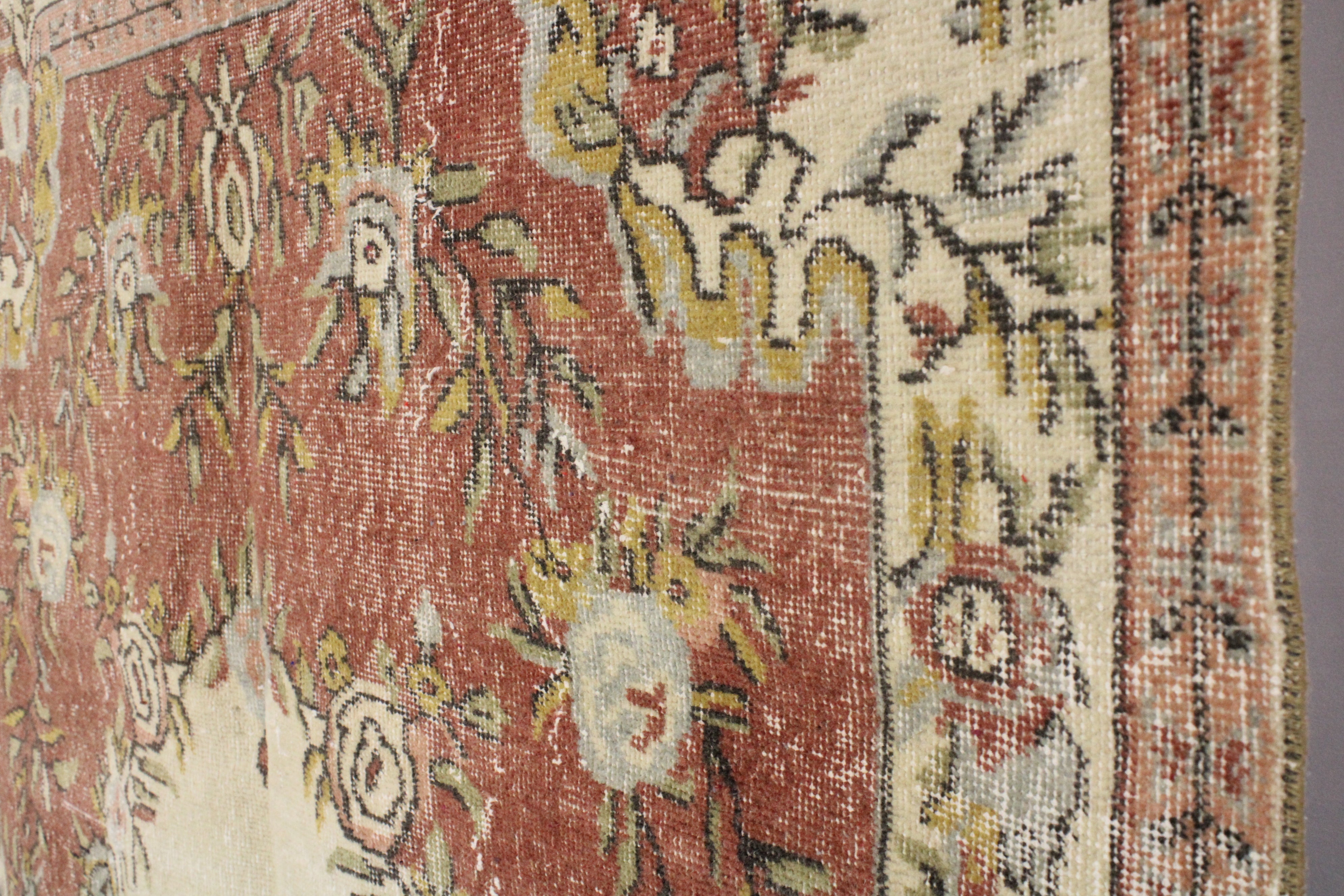 Turkish Vintage Hand-Knotted Wool Rug