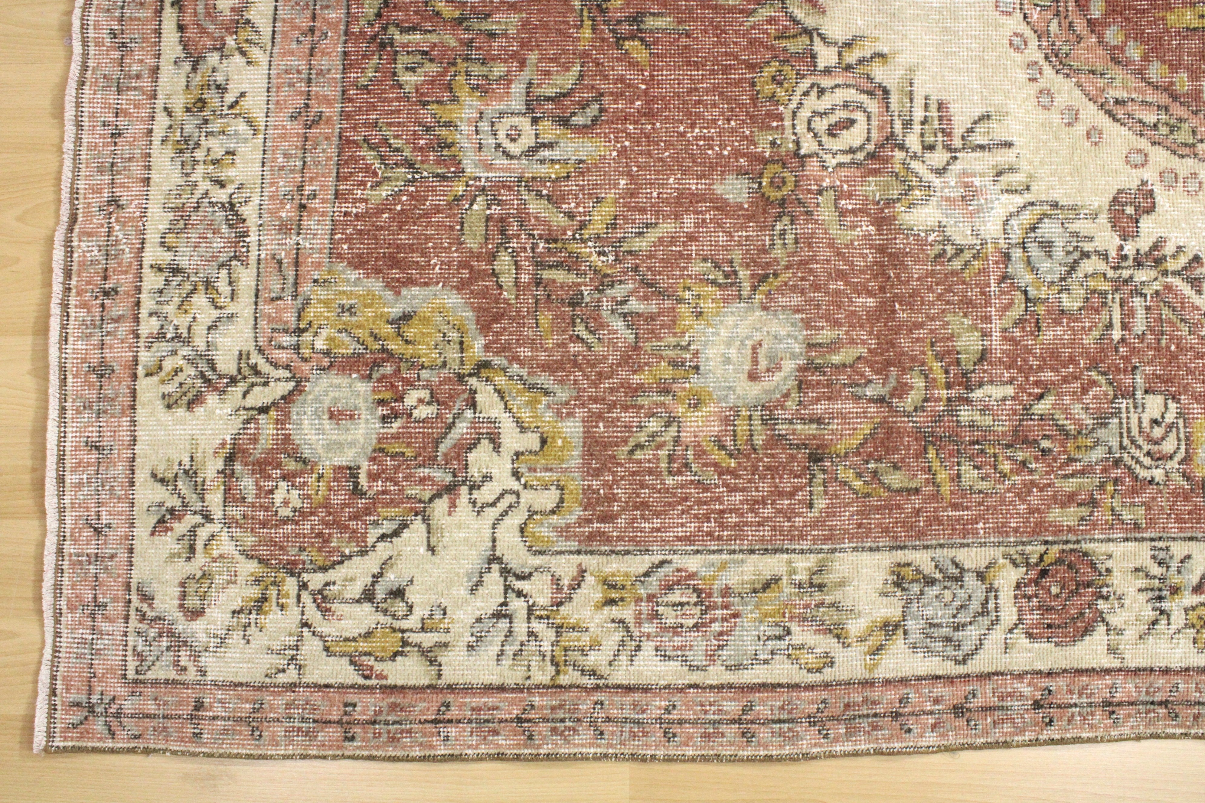 Turkish Vintage Hand-Knotted Wool Rug