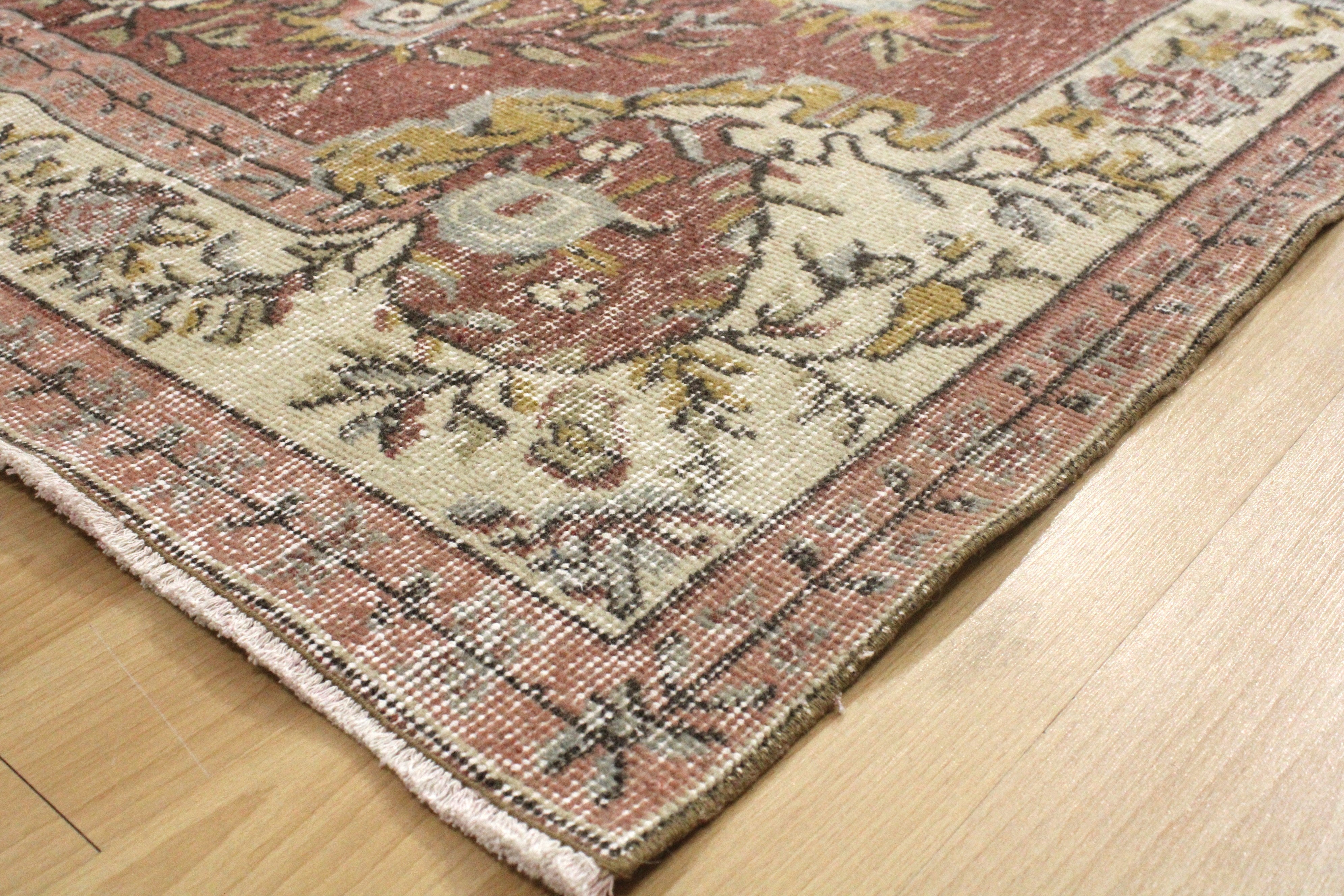 Turkish Vintage Hand-Knotted Wool Rug