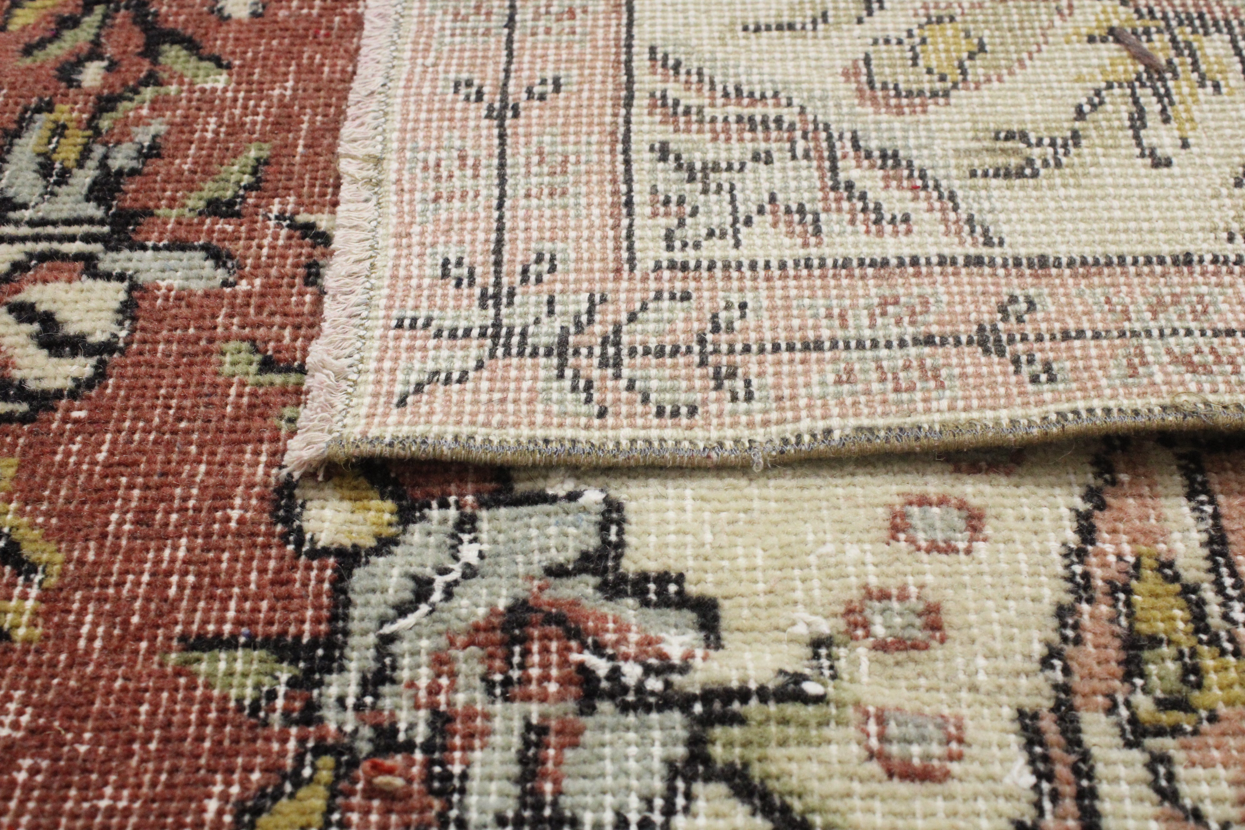 Turkish Vintage Hand-Knotted Wool Rug