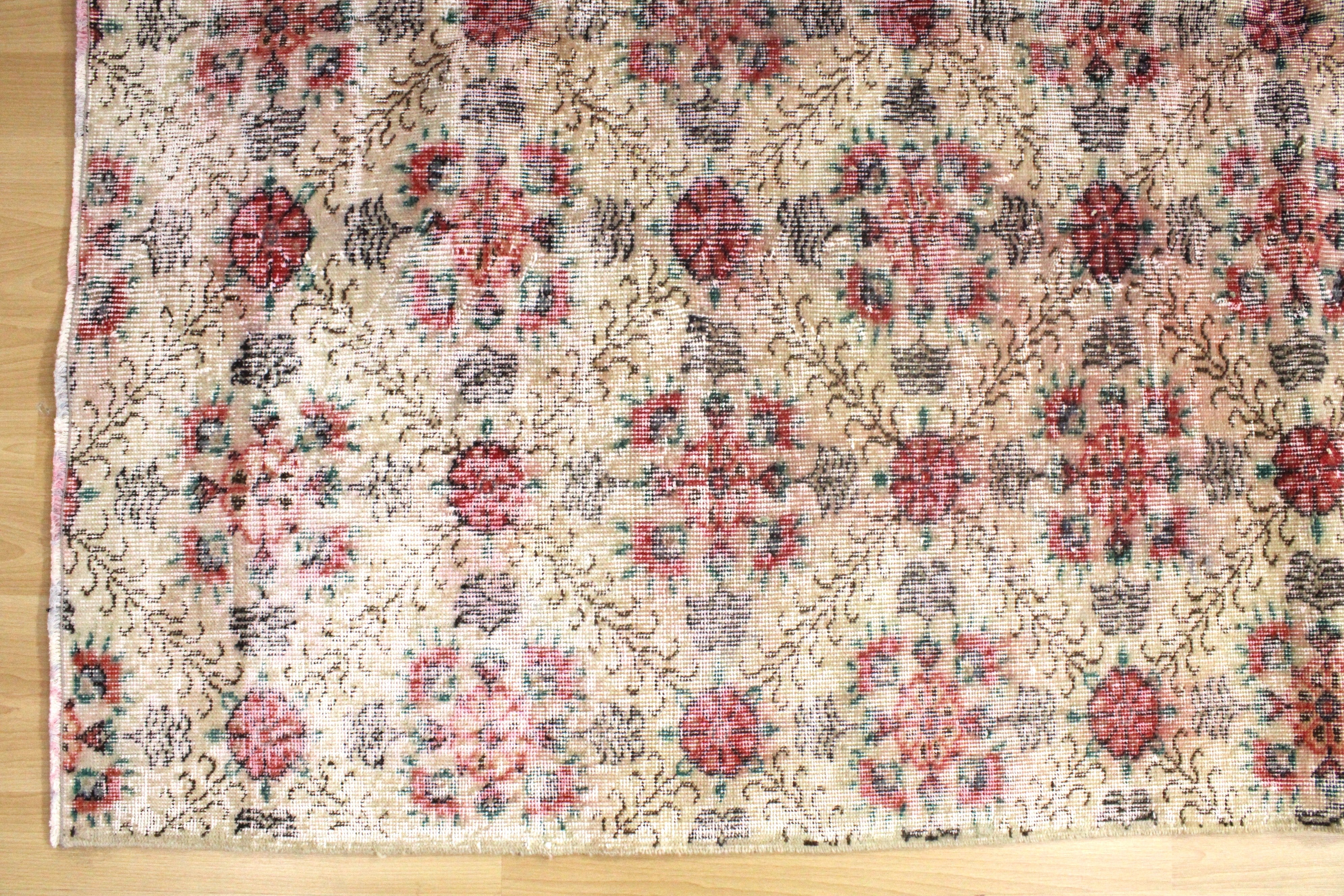 Turkish Vintage Hand-Knotted Wool Rug