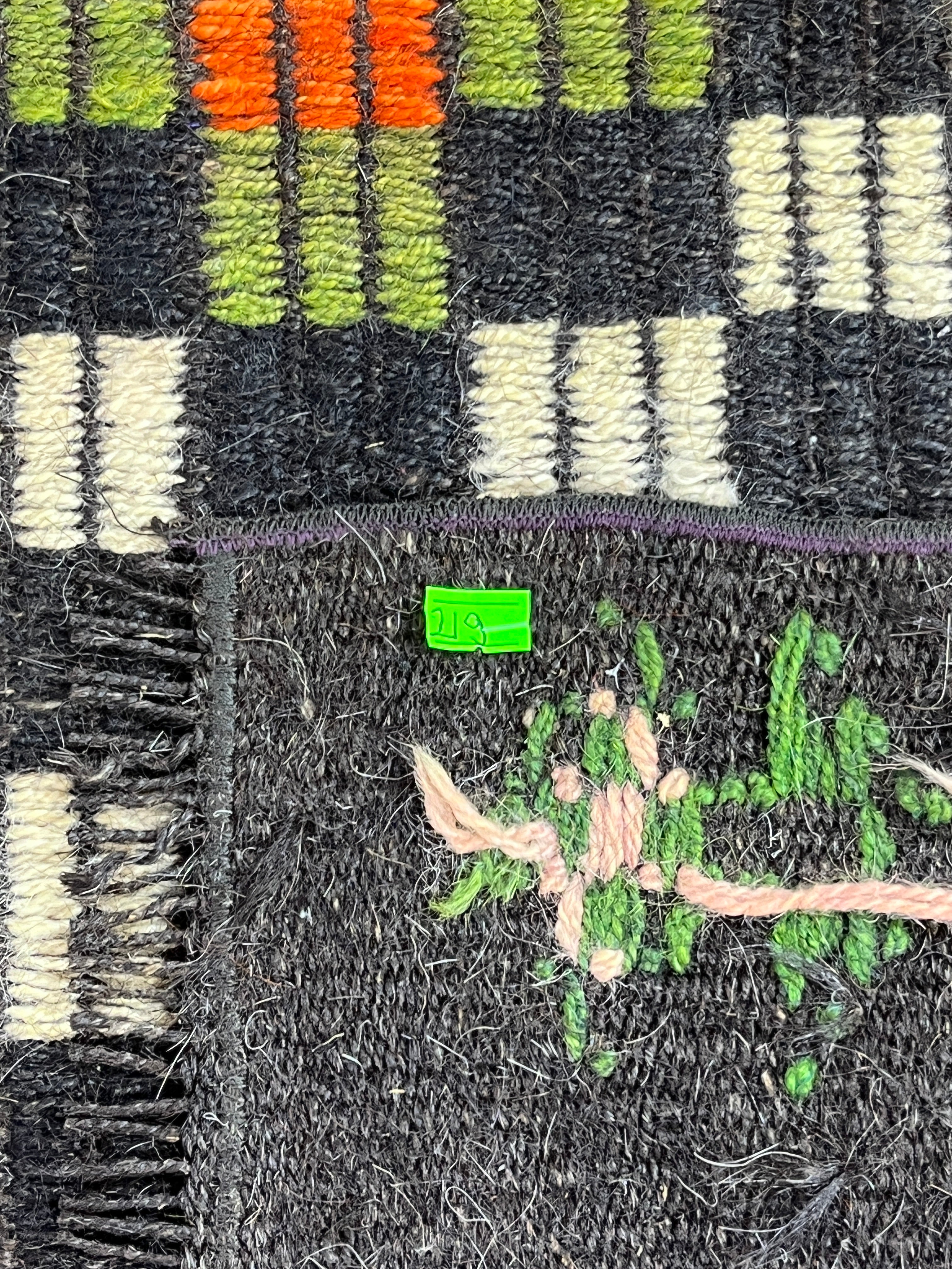 El Dokuma Anadolu Kök Boya Yün Kilim