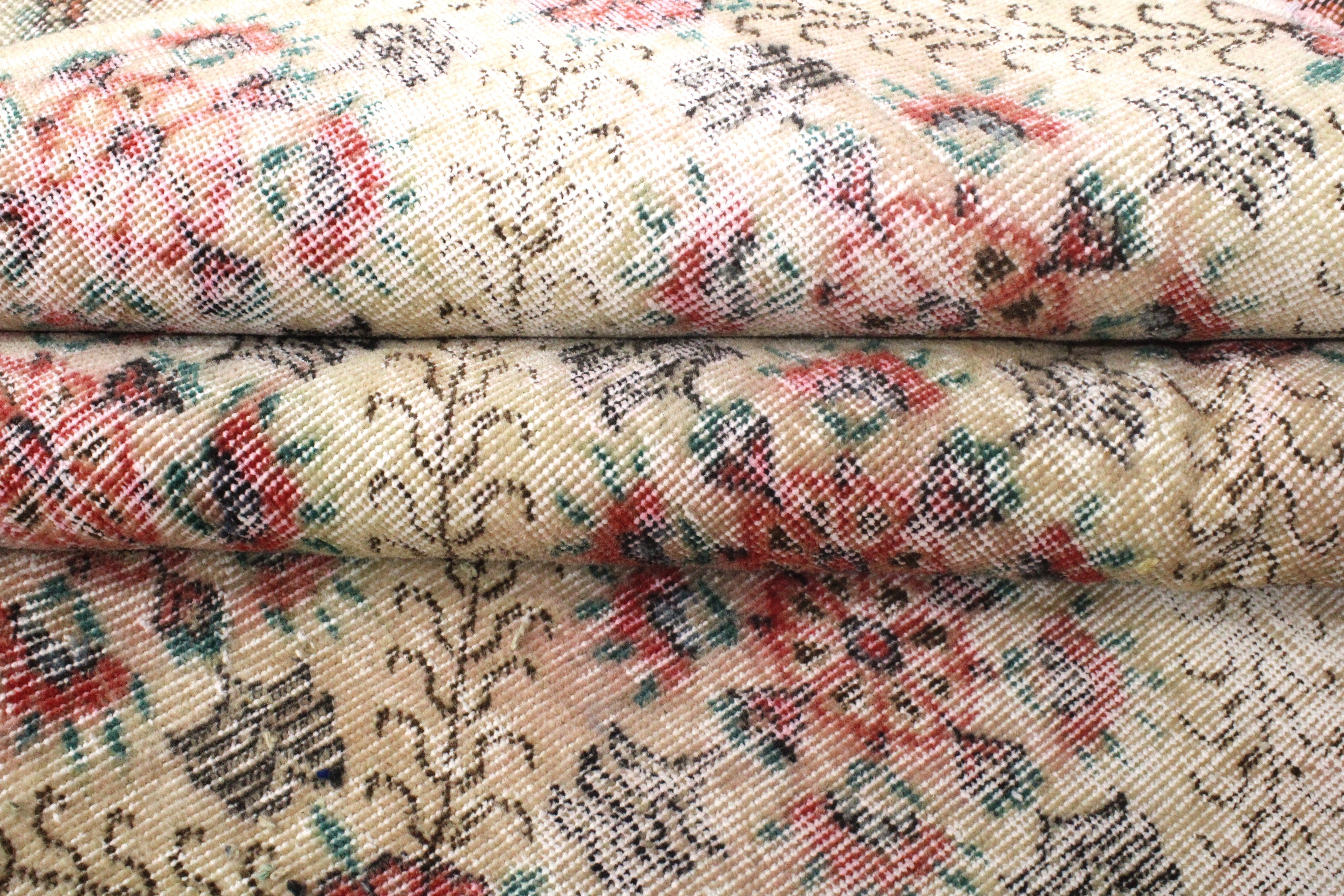 Turkish Vintage Hand-Knotted Wool Rug