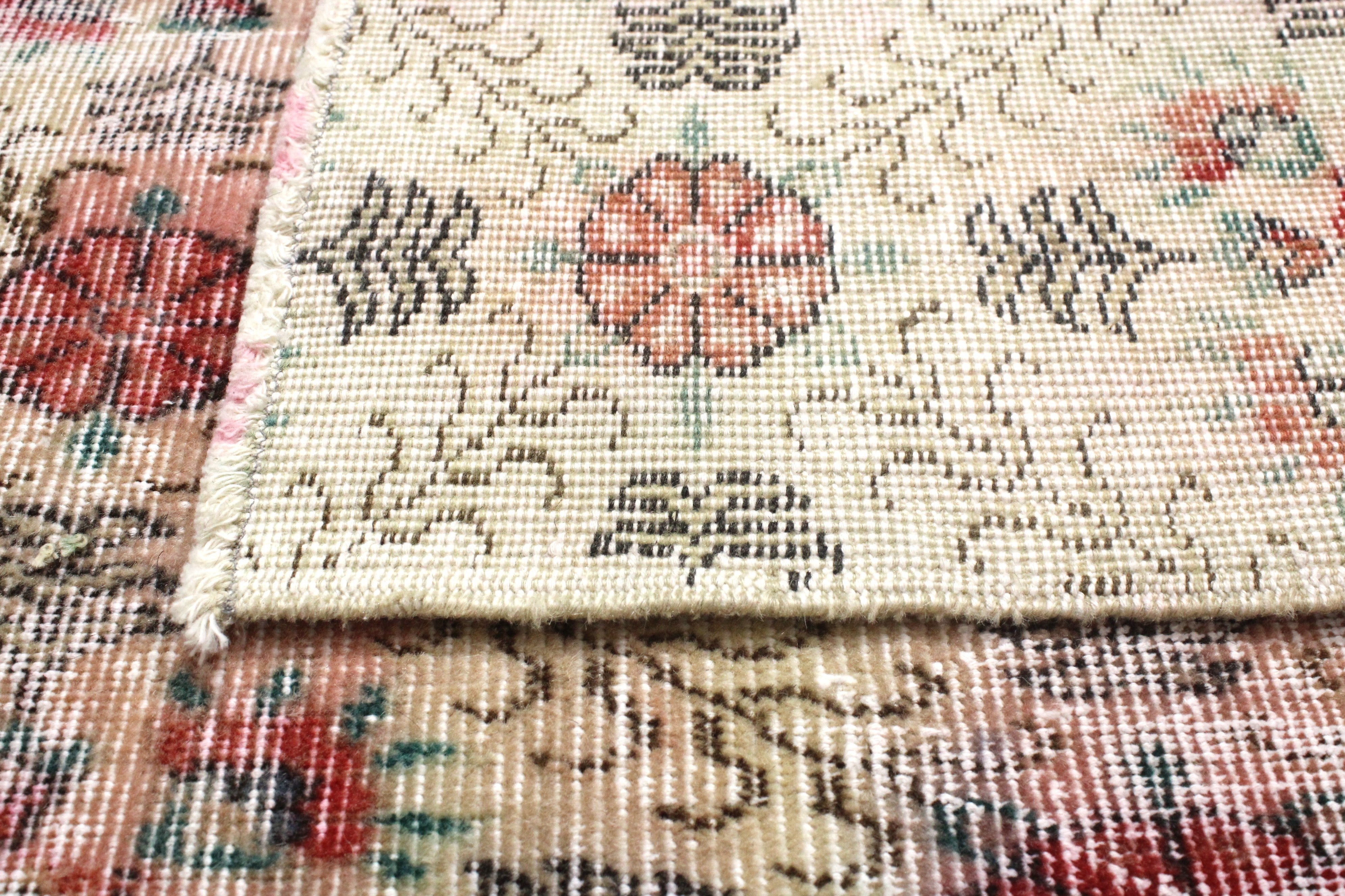 Turkish Vintage Hand-Knotted Wool Rug