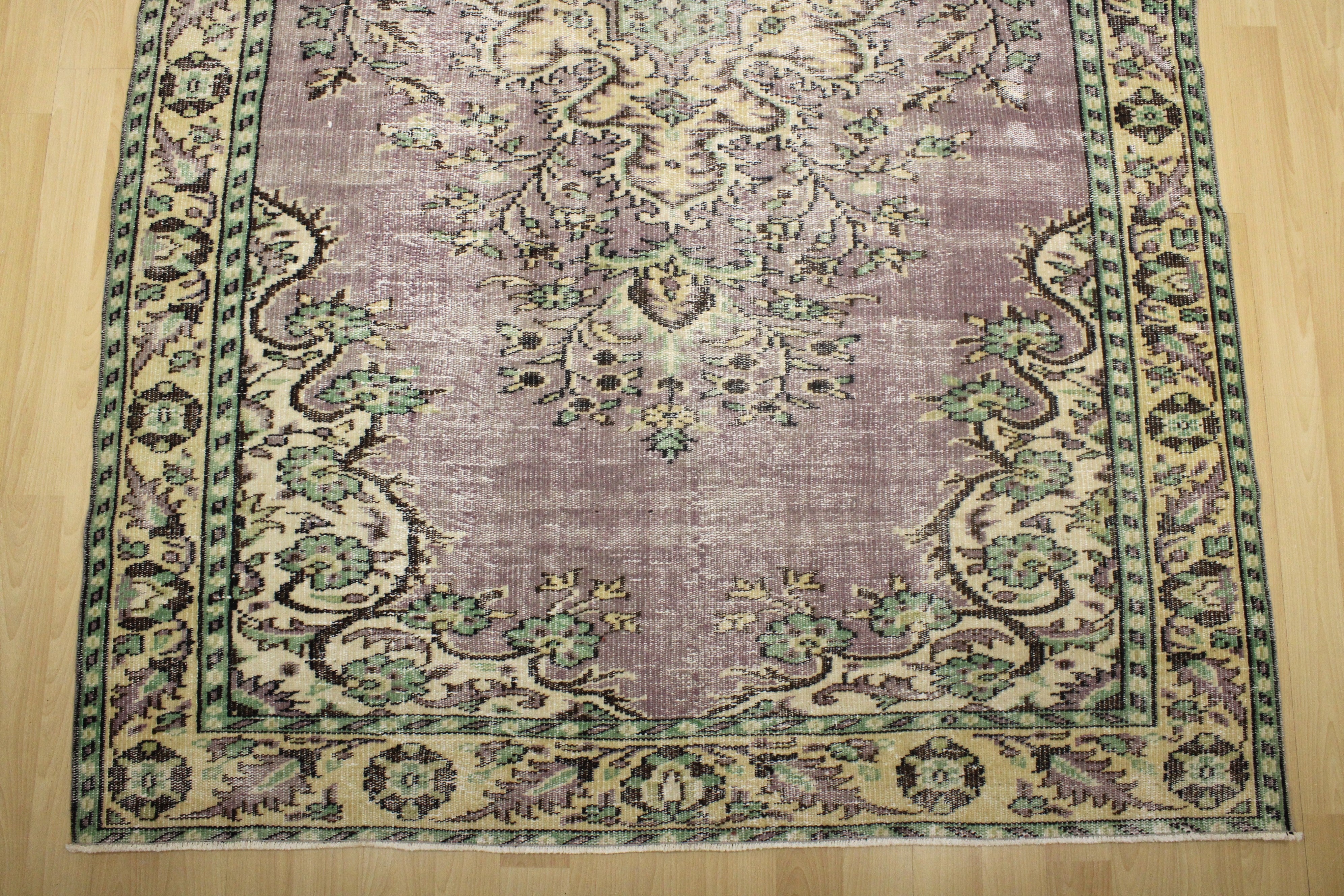 Turkish Vintage Hand-Knotted Wool Rug