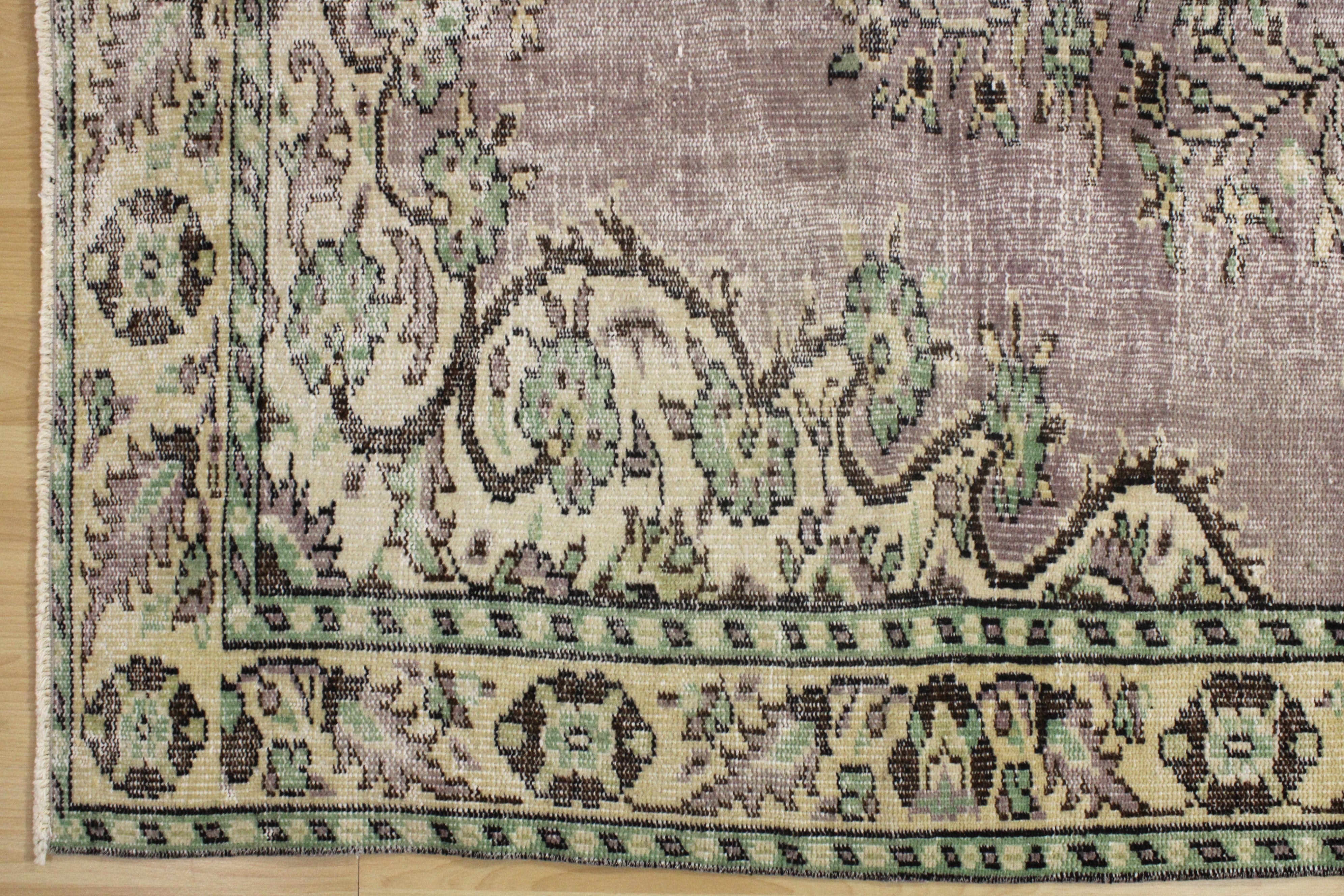 Turkish Vintage Hand-Knotted Wool Rug