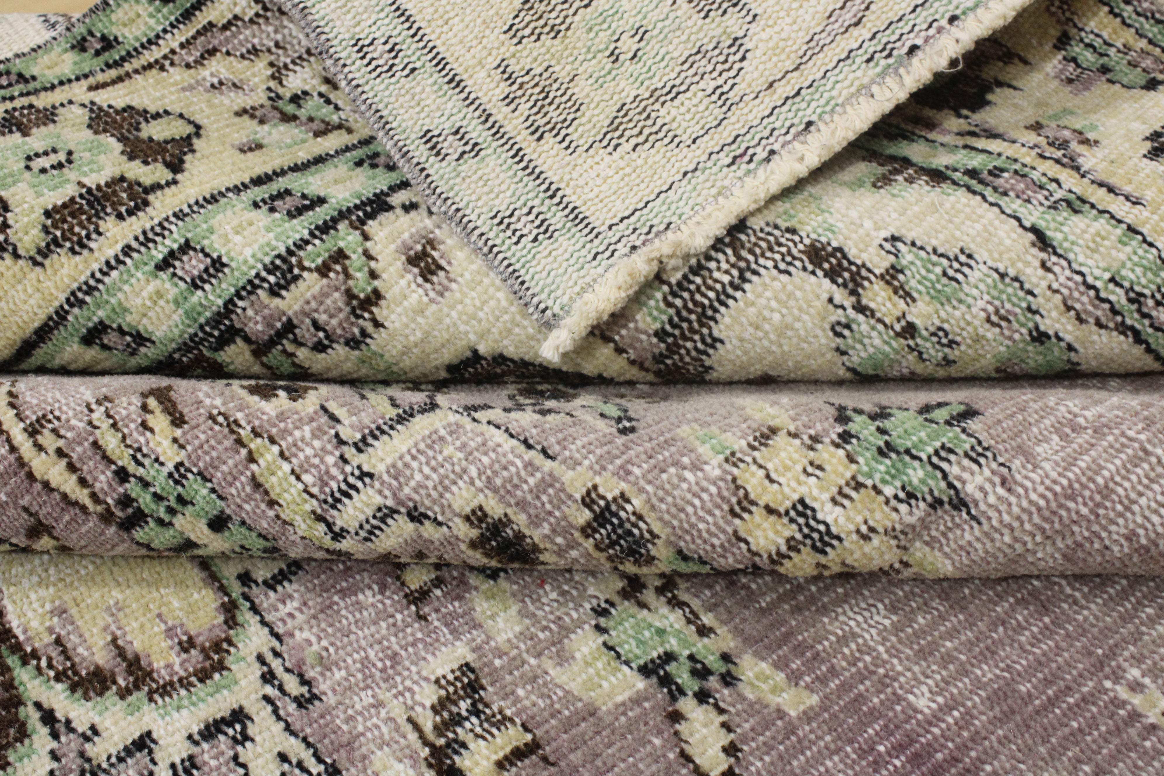 Turkish Vintage Hand-Knotted Wool Rug