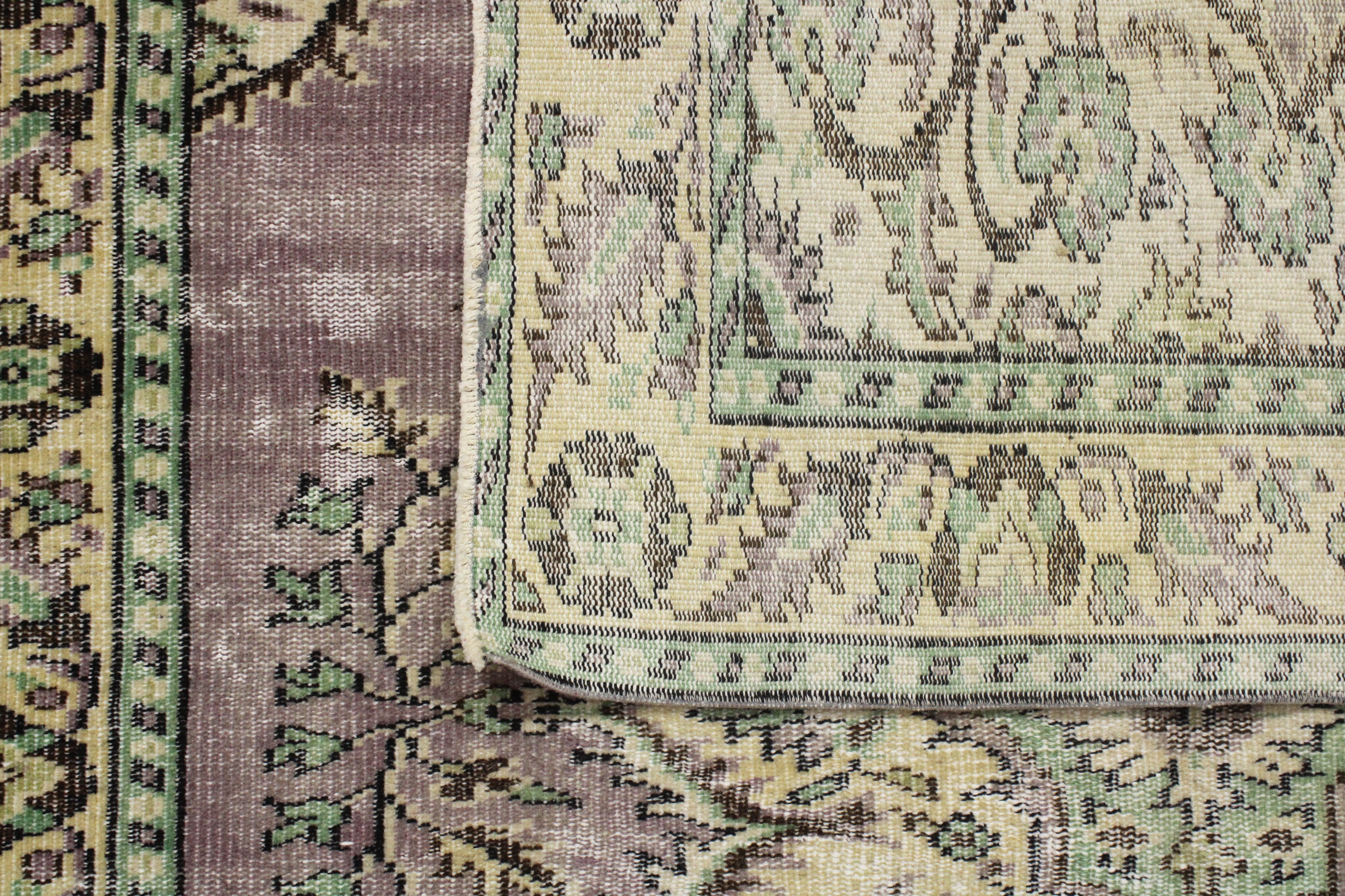 Turkish Vintage Hand-Knotted Wool Rug