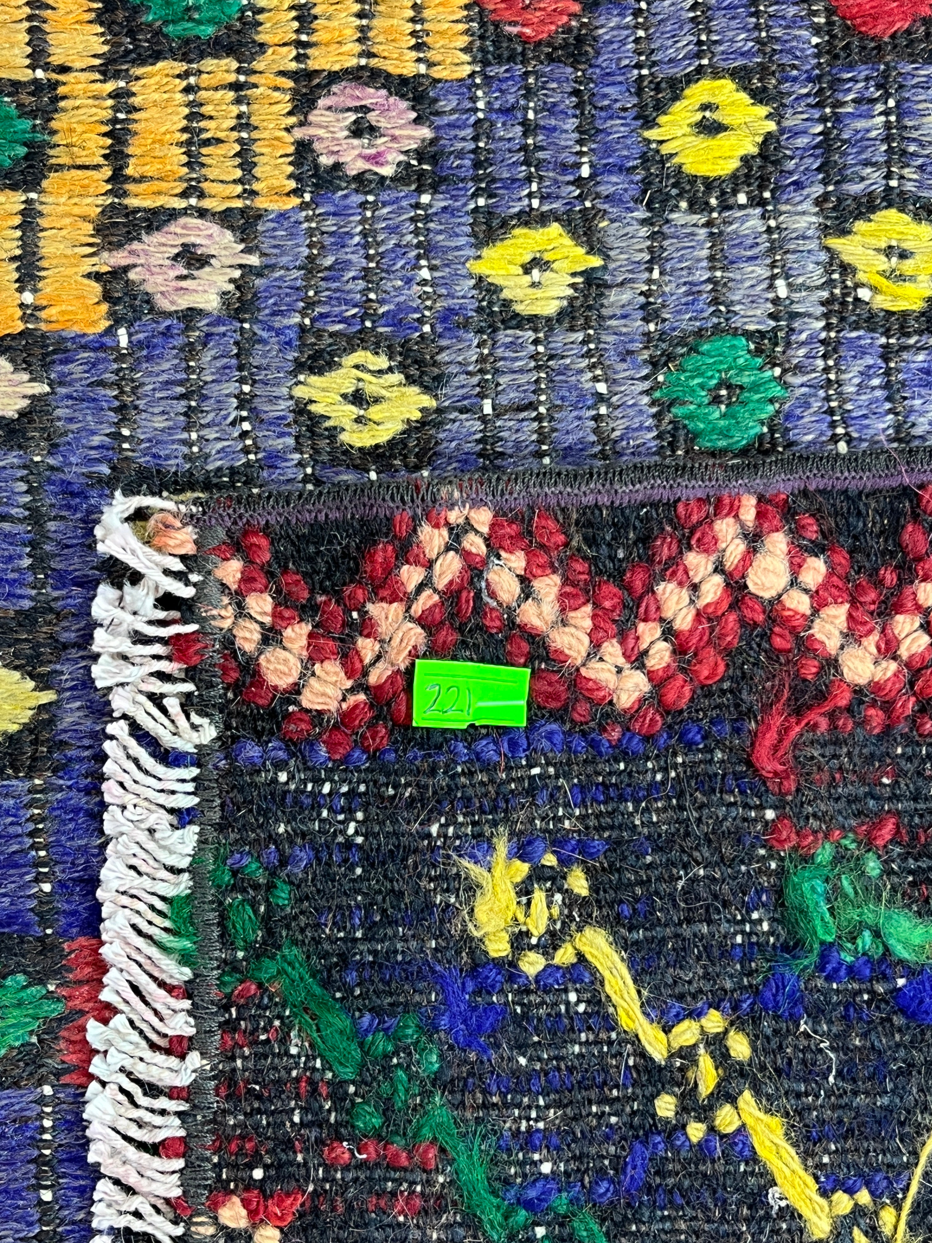 El Dokuma Anadolu Kök Boya Yün Kilim