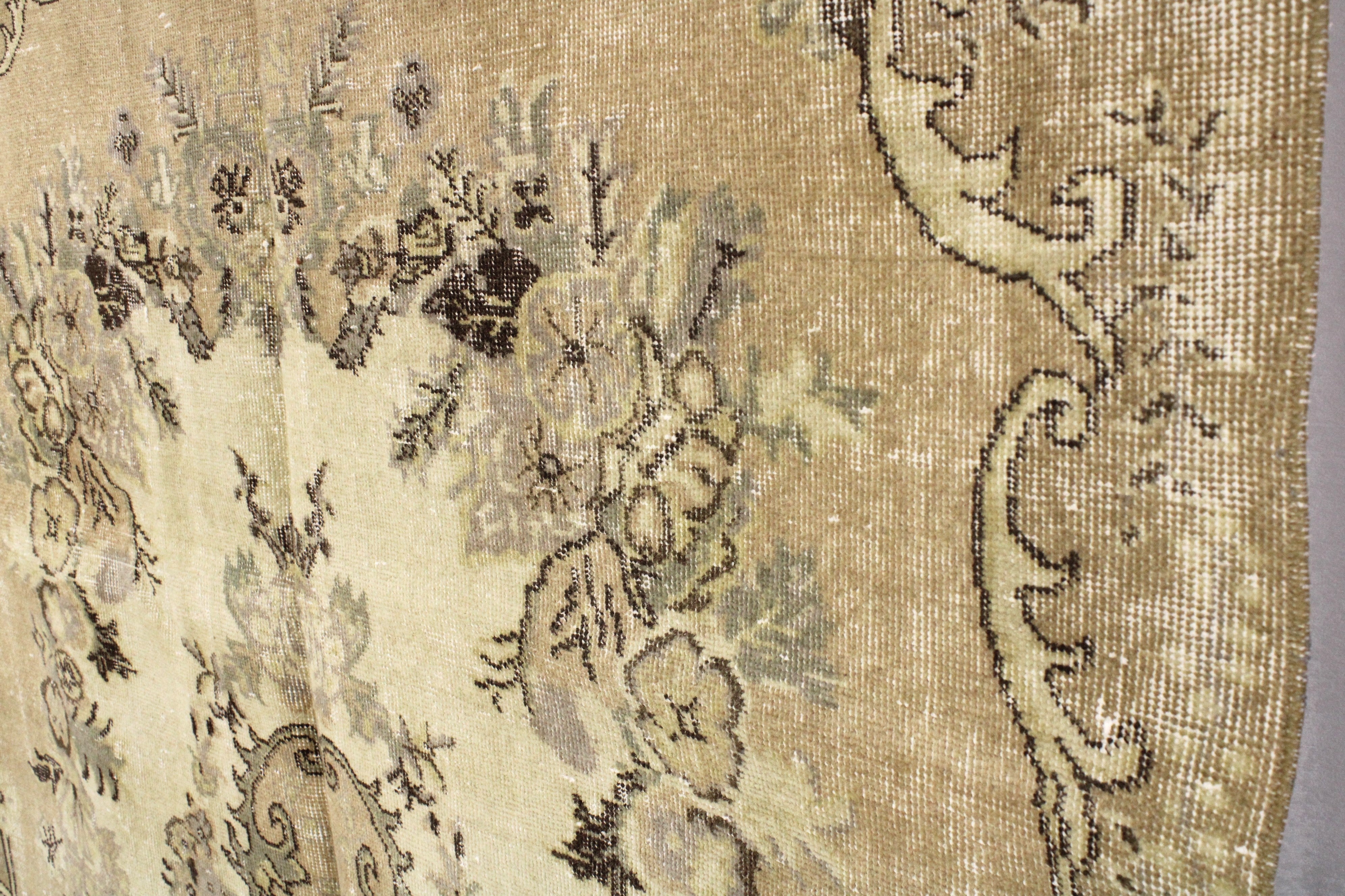 Turkish Vintage Hand-Knotted Wool Rug