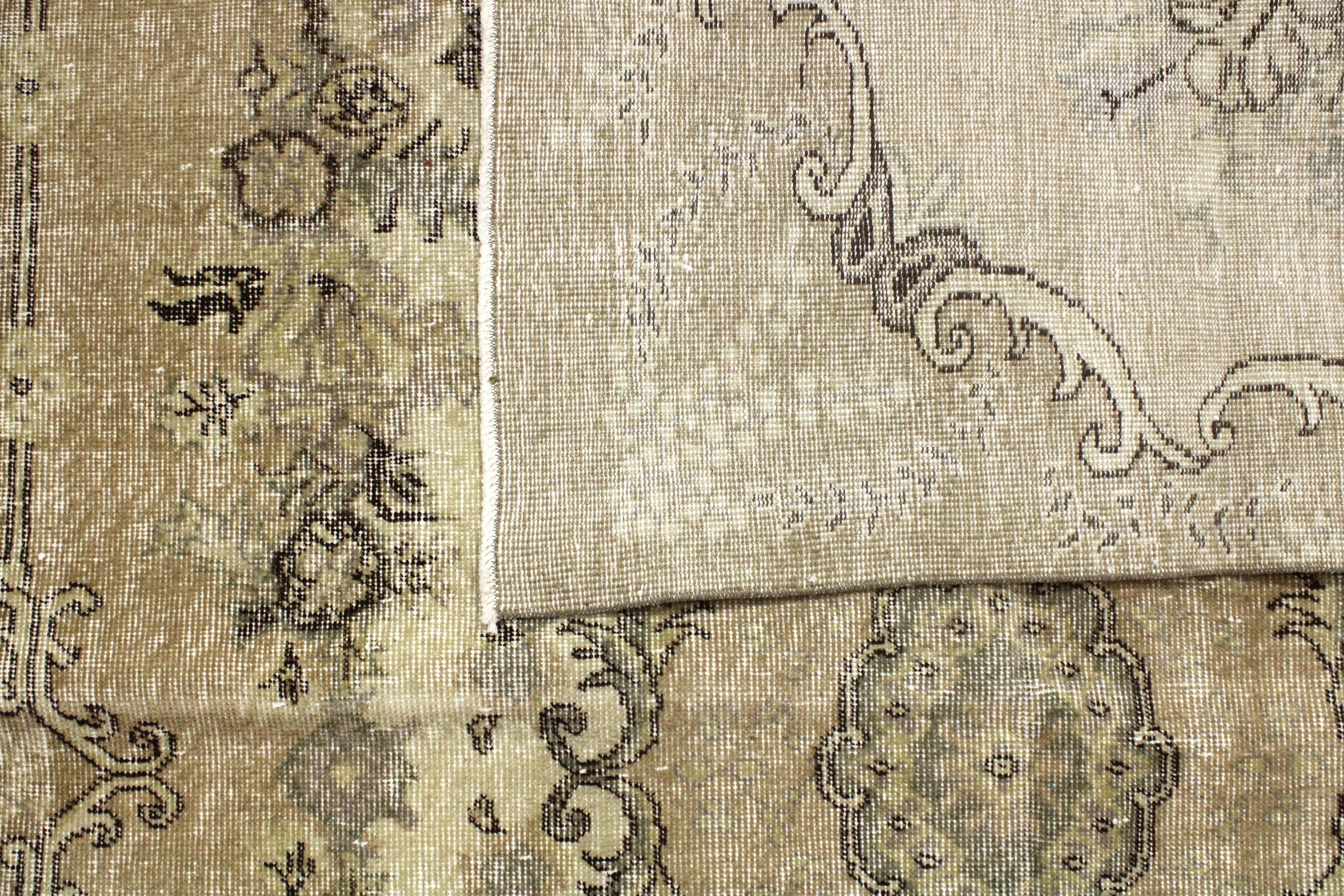 Turkish Vintage Hand-Knotted Wool Rug