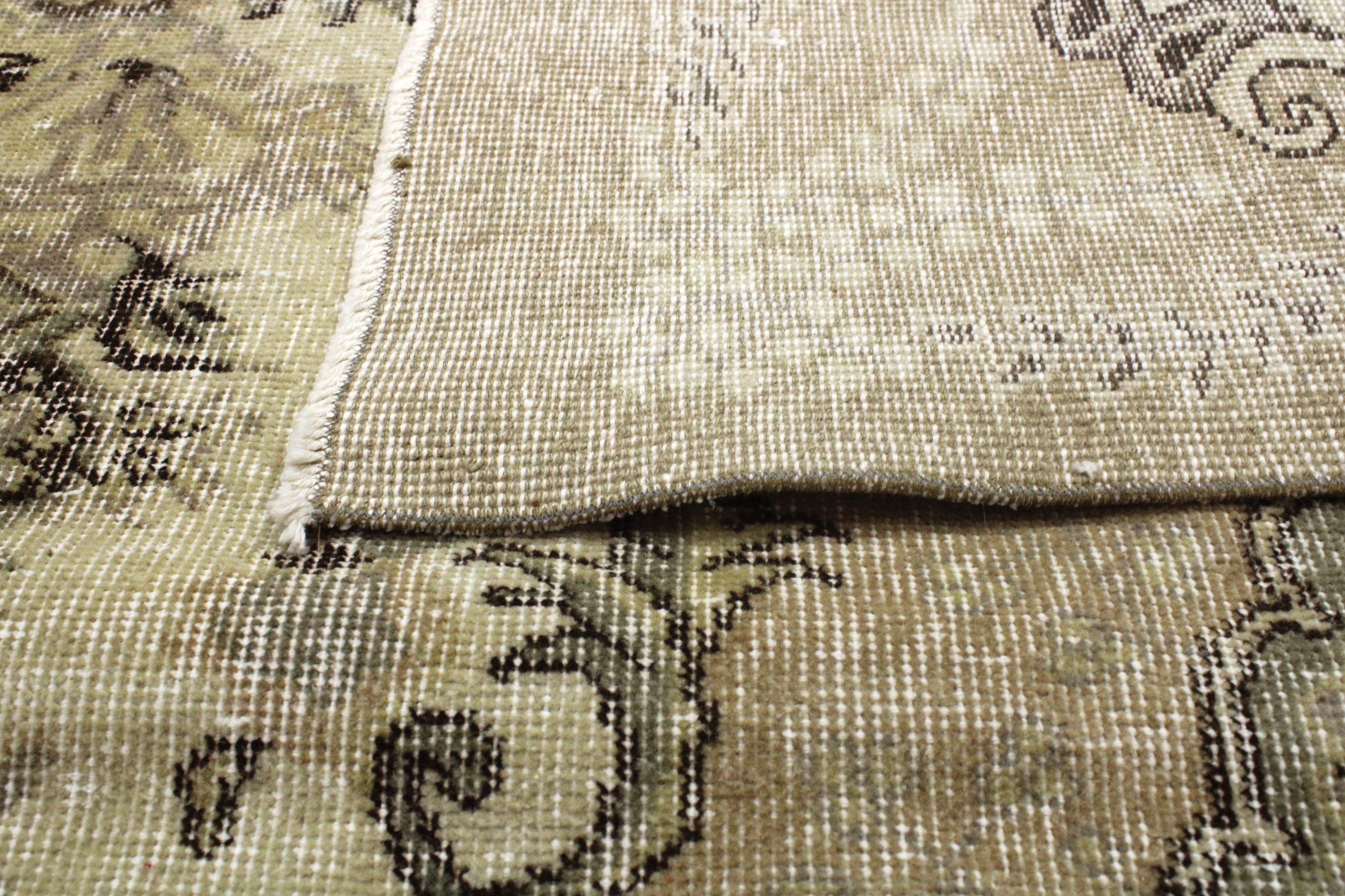 Turkish Vintage Hand-Knotted Wool Rug