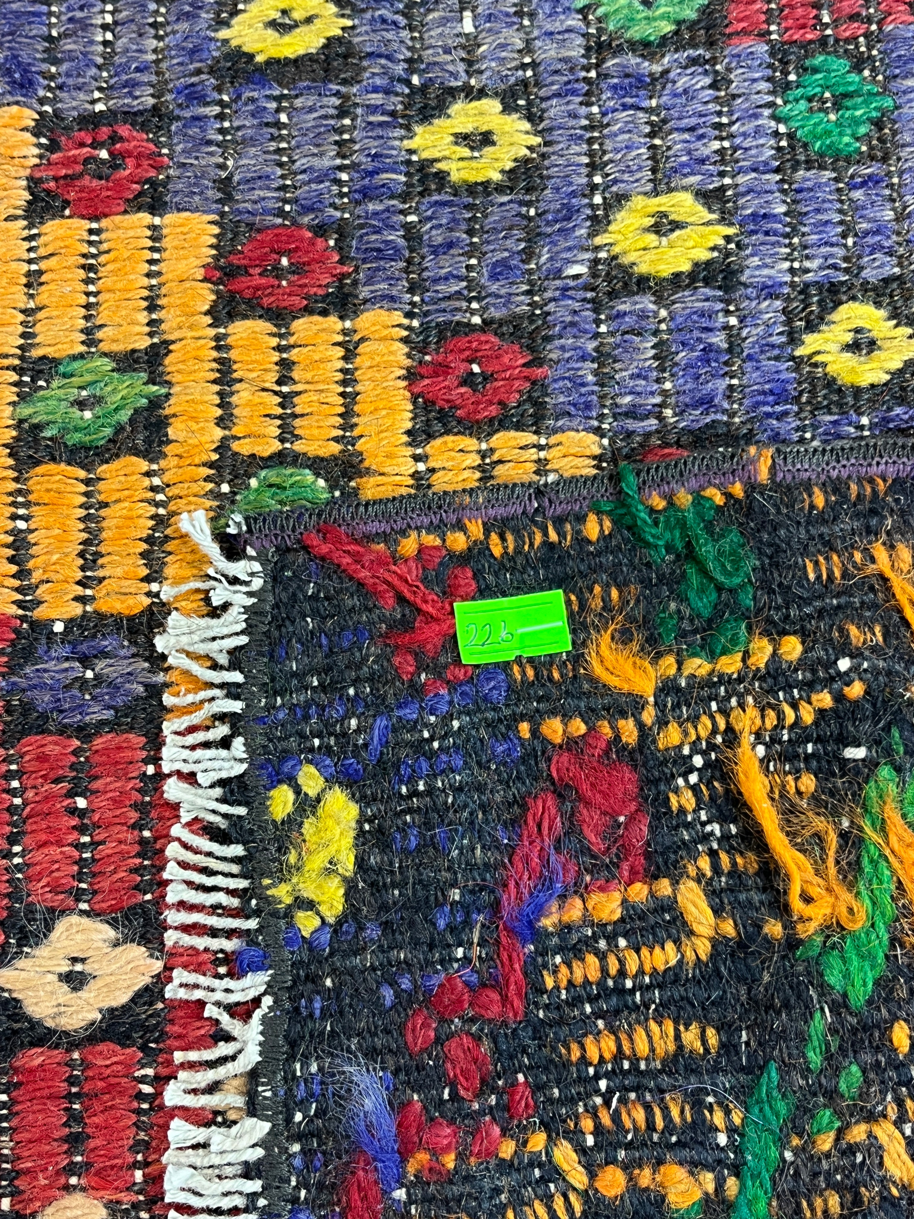 El Dokuma Anadolu Kök Boya Yün Kilim