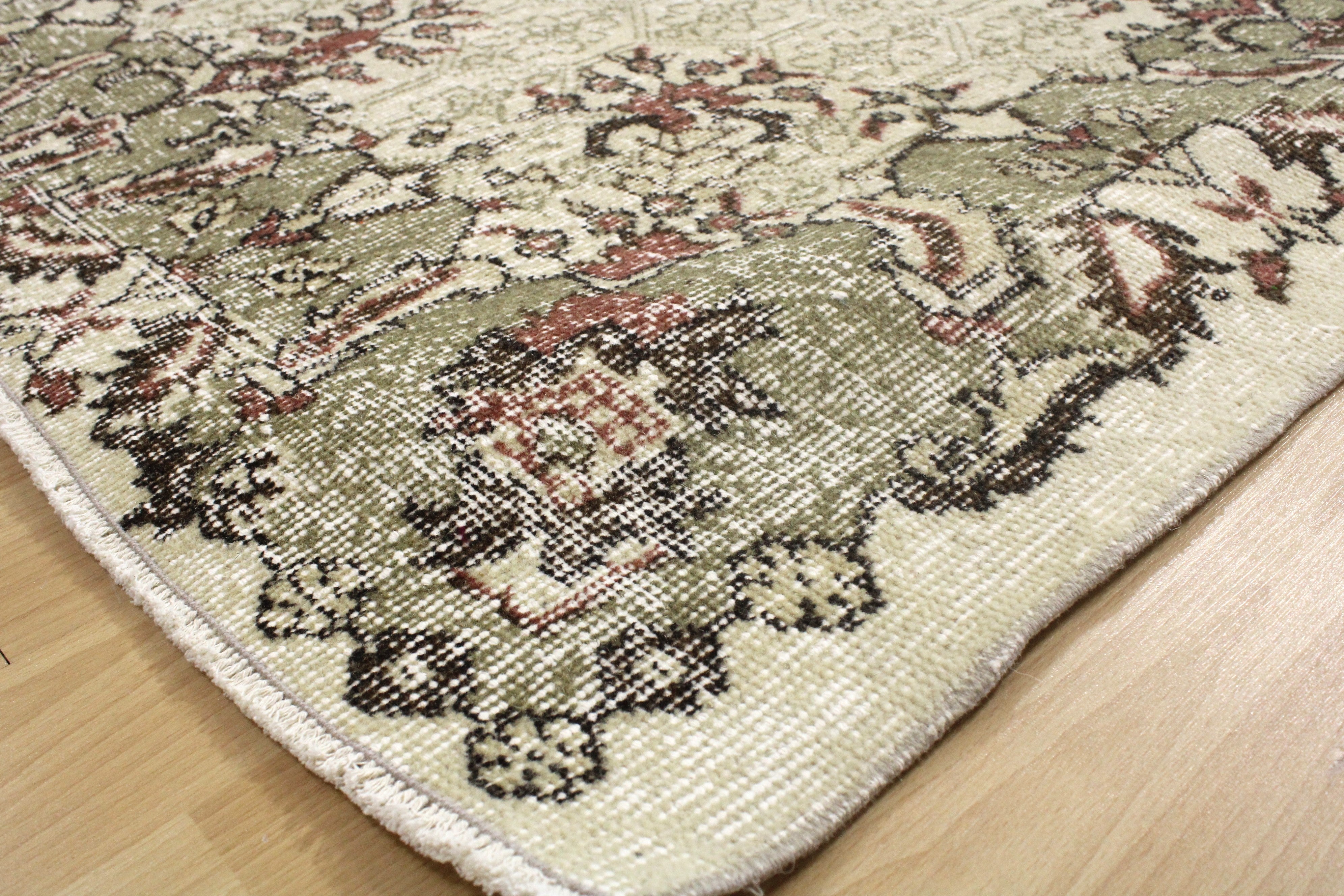 Turkish Vintage Hand-Knotted Wool Rug