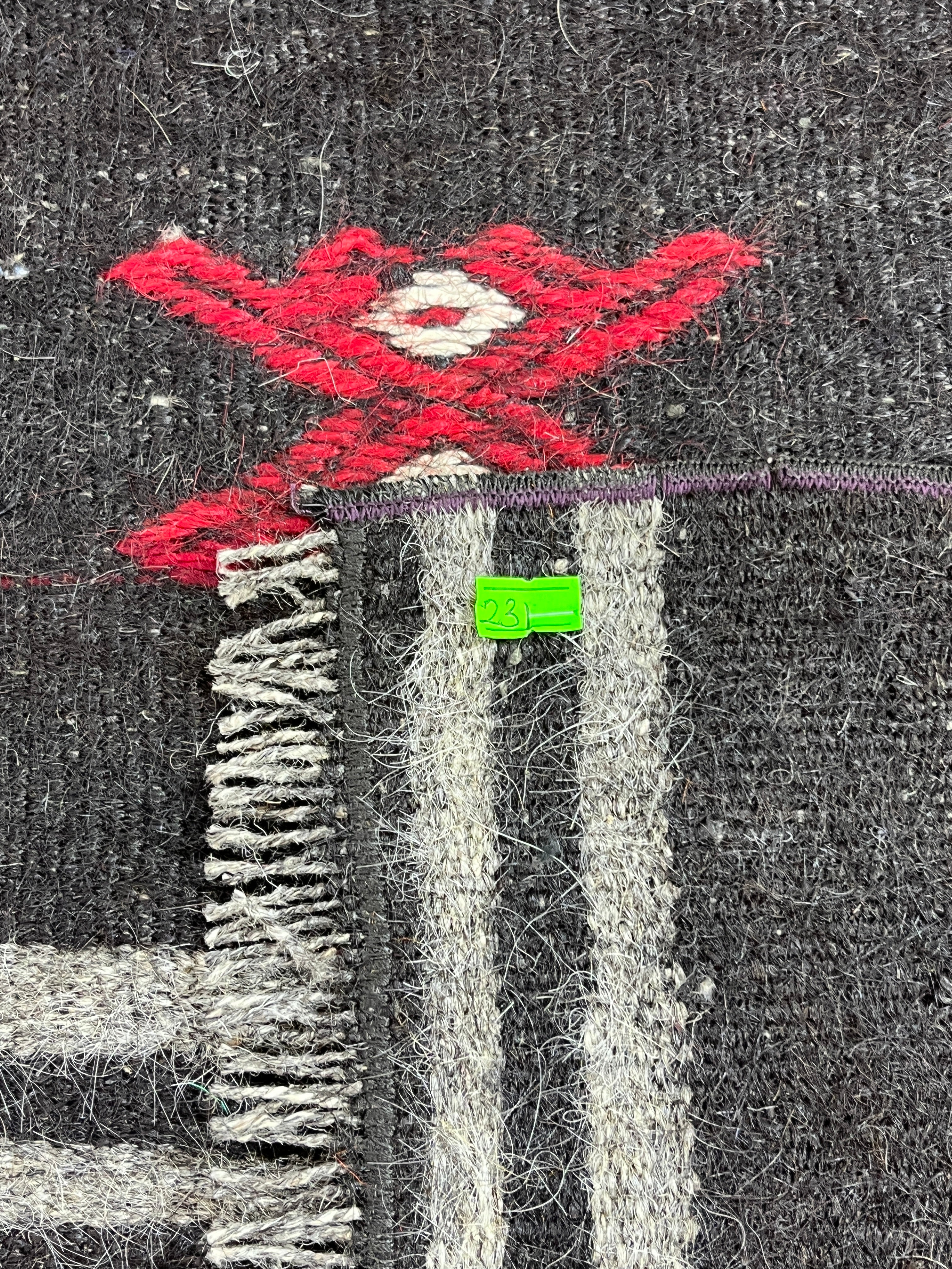 El Dokuma Anadolu Kök Boya Yün Kilim