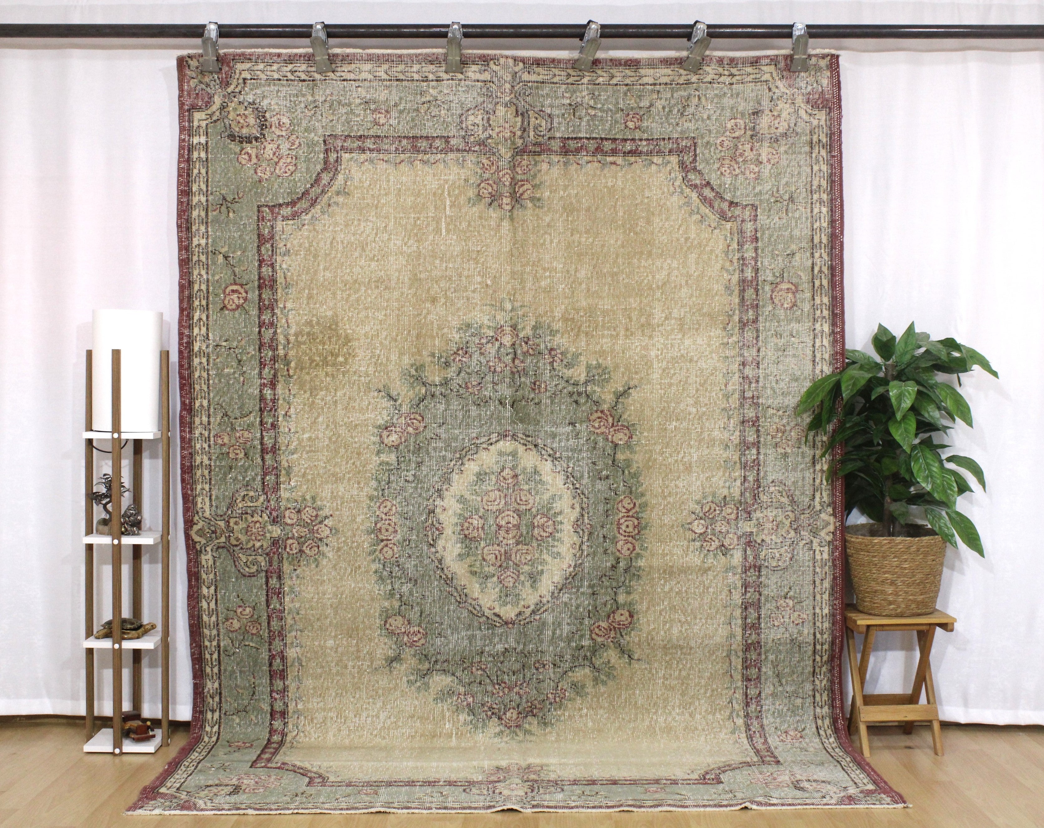 Turkish Vintage Hand-Knotted Wool Rug
