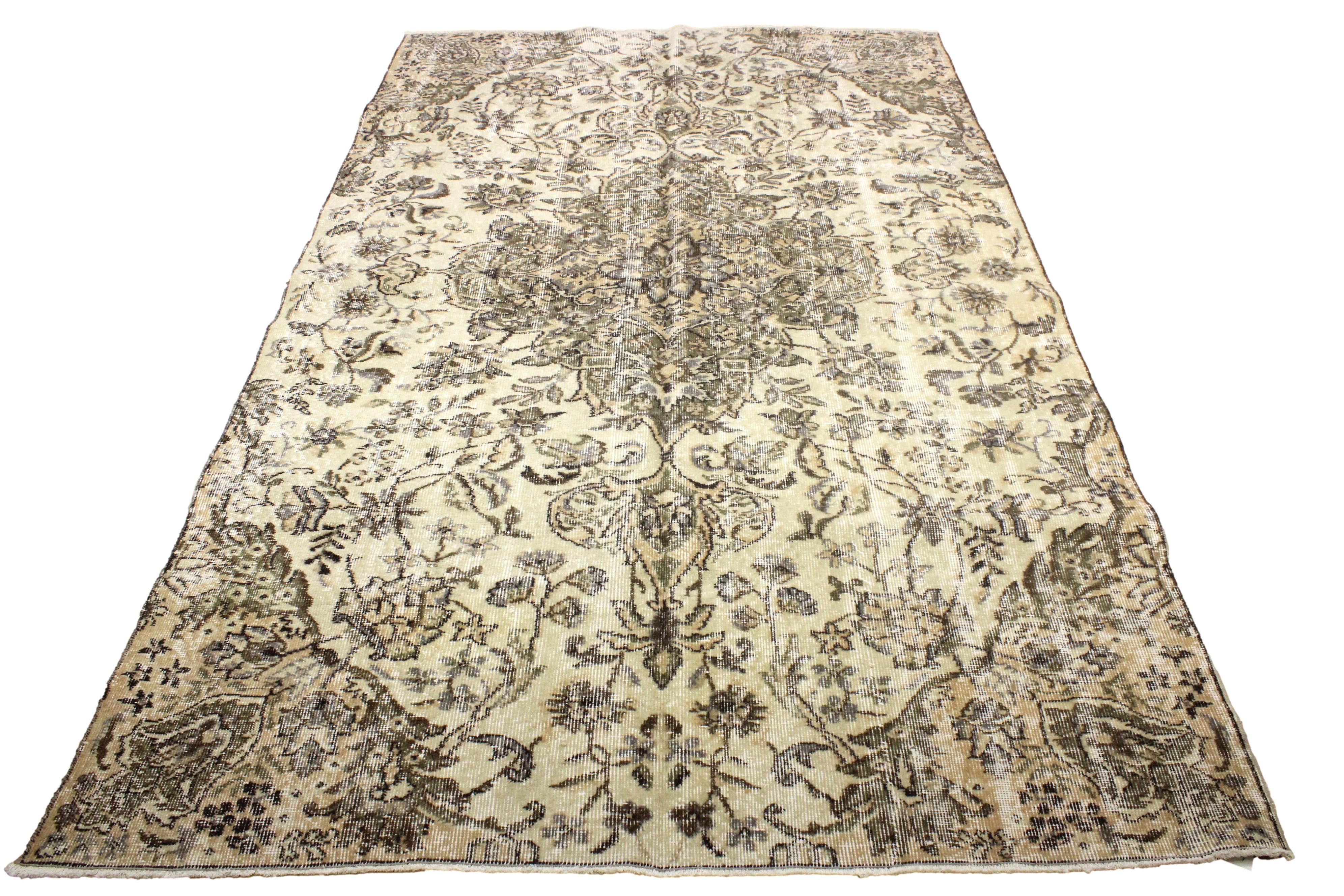 Turkish Vintage Hand-Knotted Wool Rug