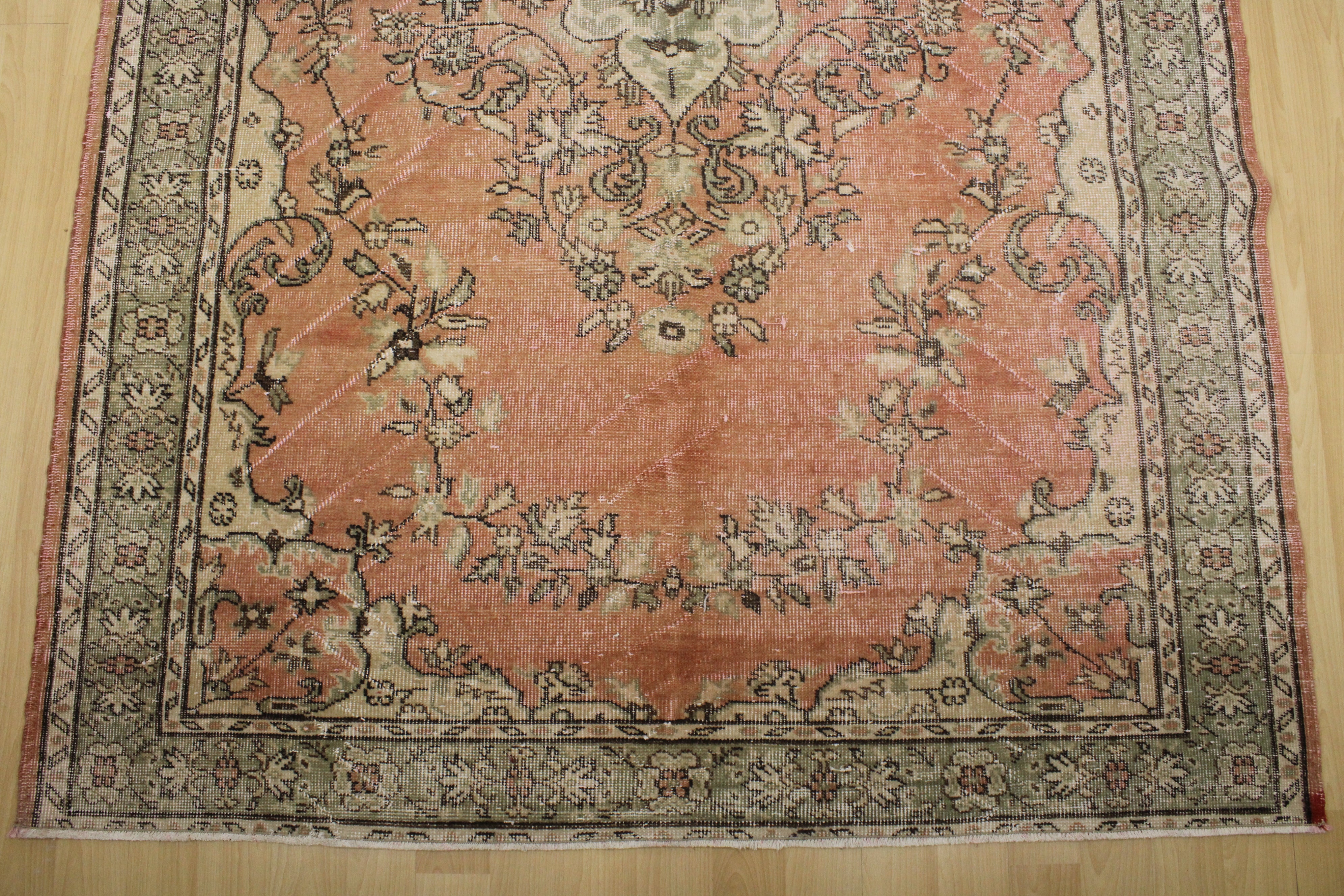 Turkish Vintage Hand-Knotted Wool Rug