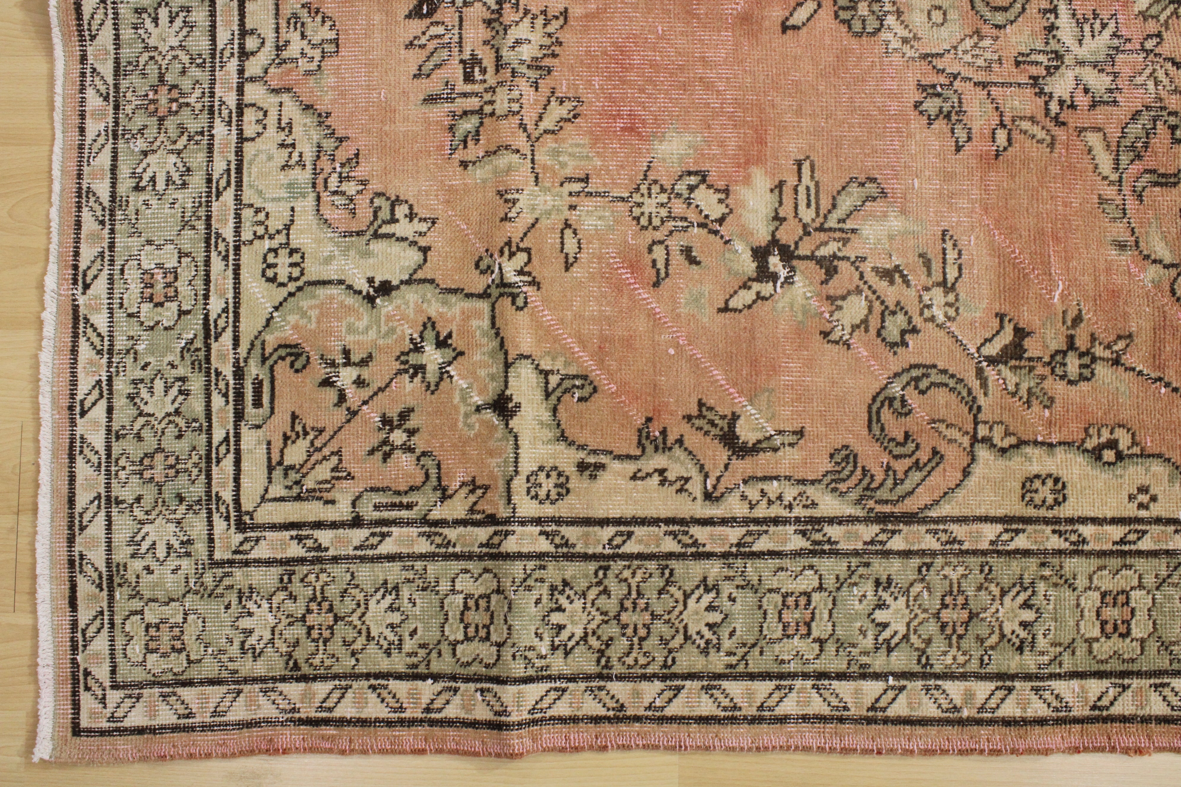 Turkish Vintage Hand-Knotted Wool Rug