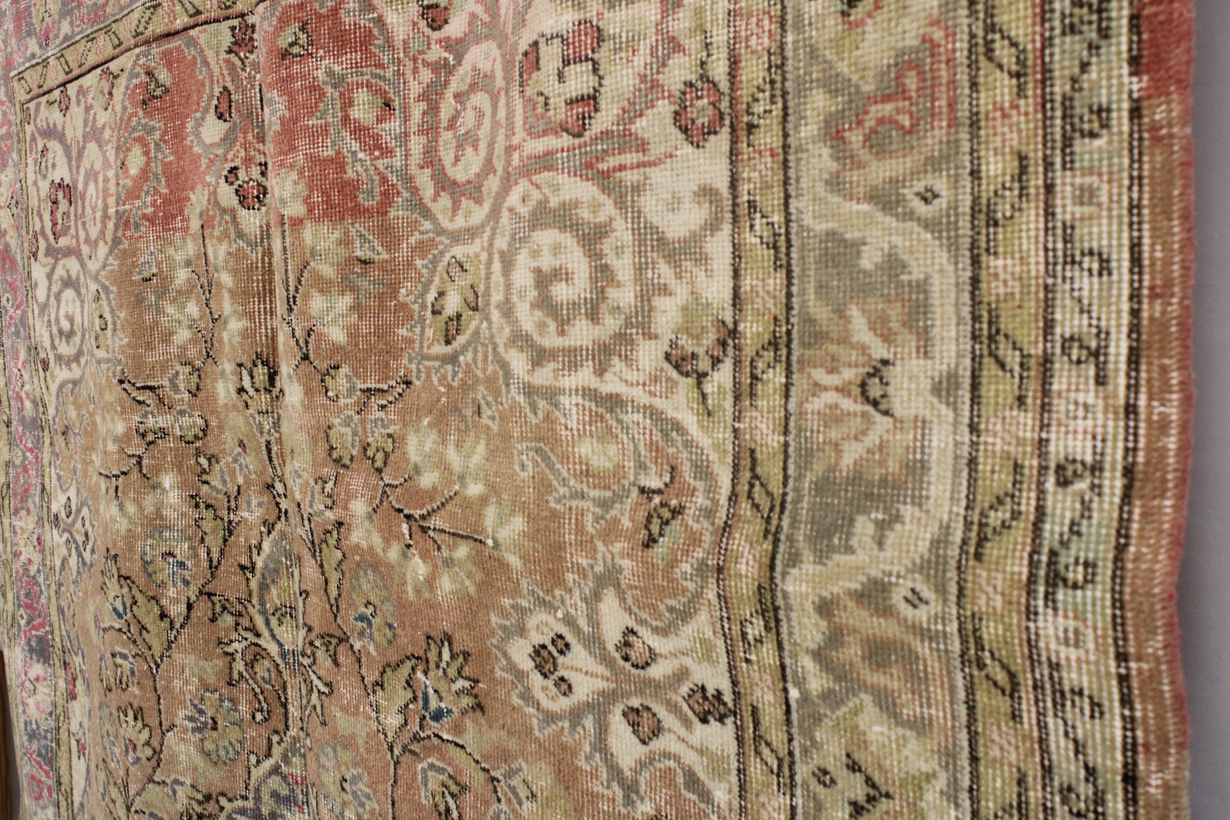 Turkish Vintage Hand-Knotted Wool Rug