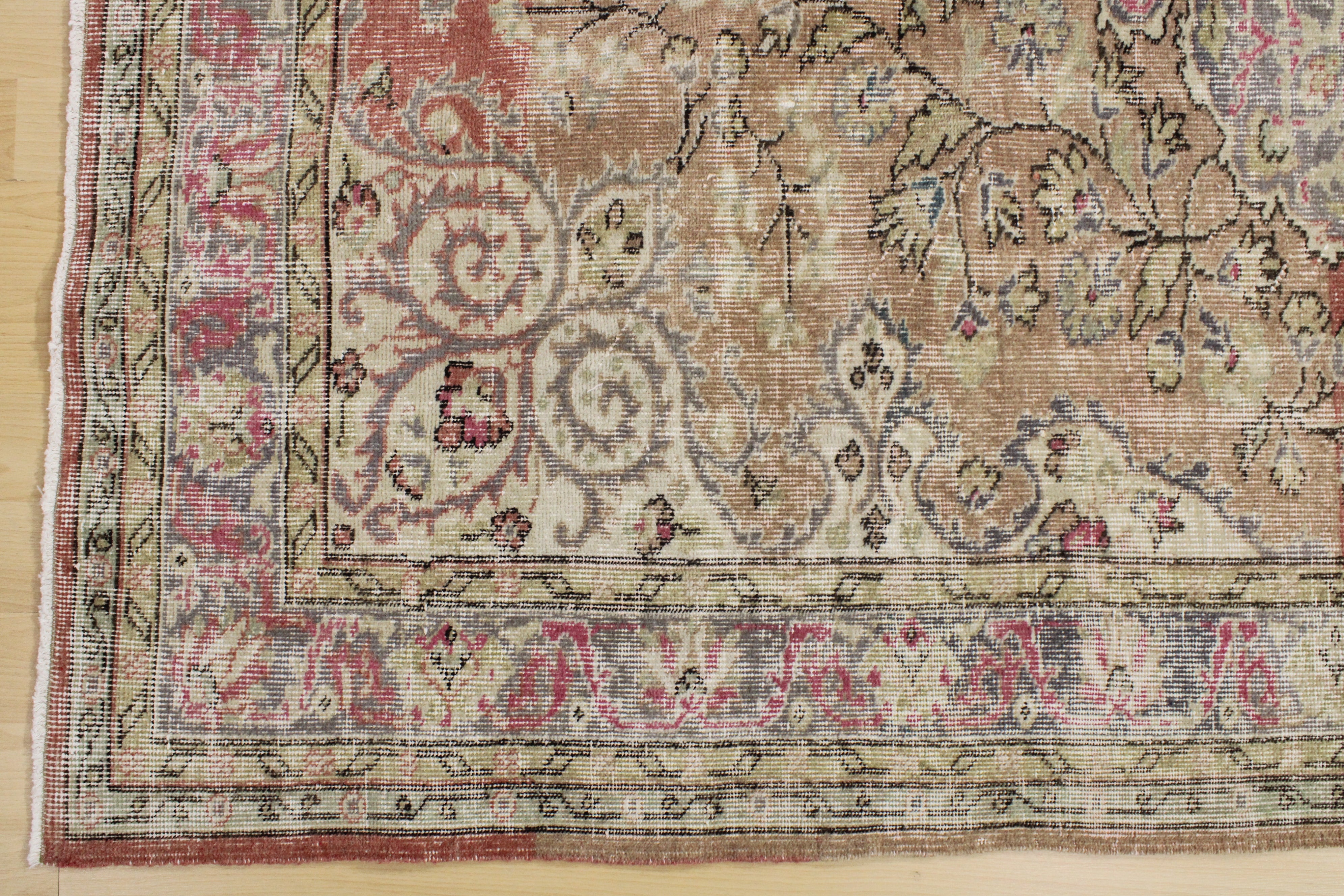 Turkish Vintage Hand-Knotted Wool Rug