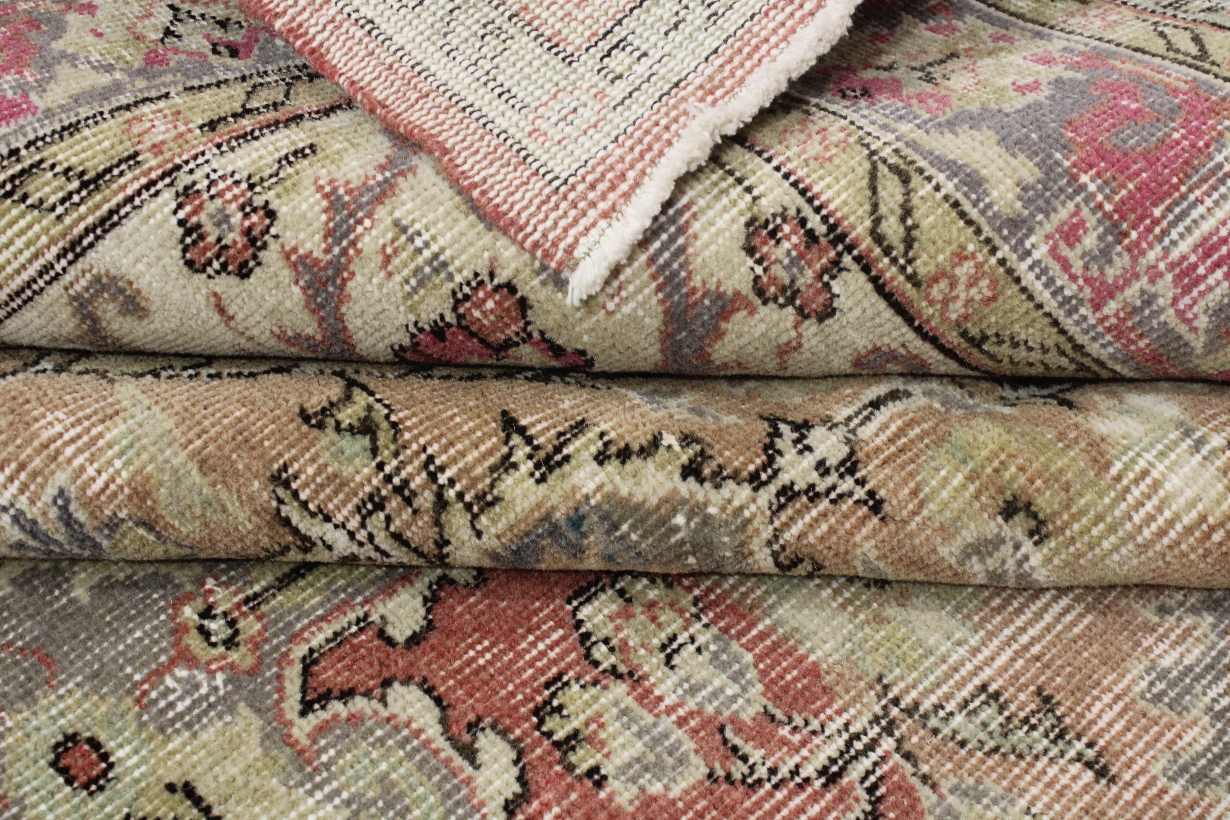 Turkish Vintage Hand-Knotted Wool Rug