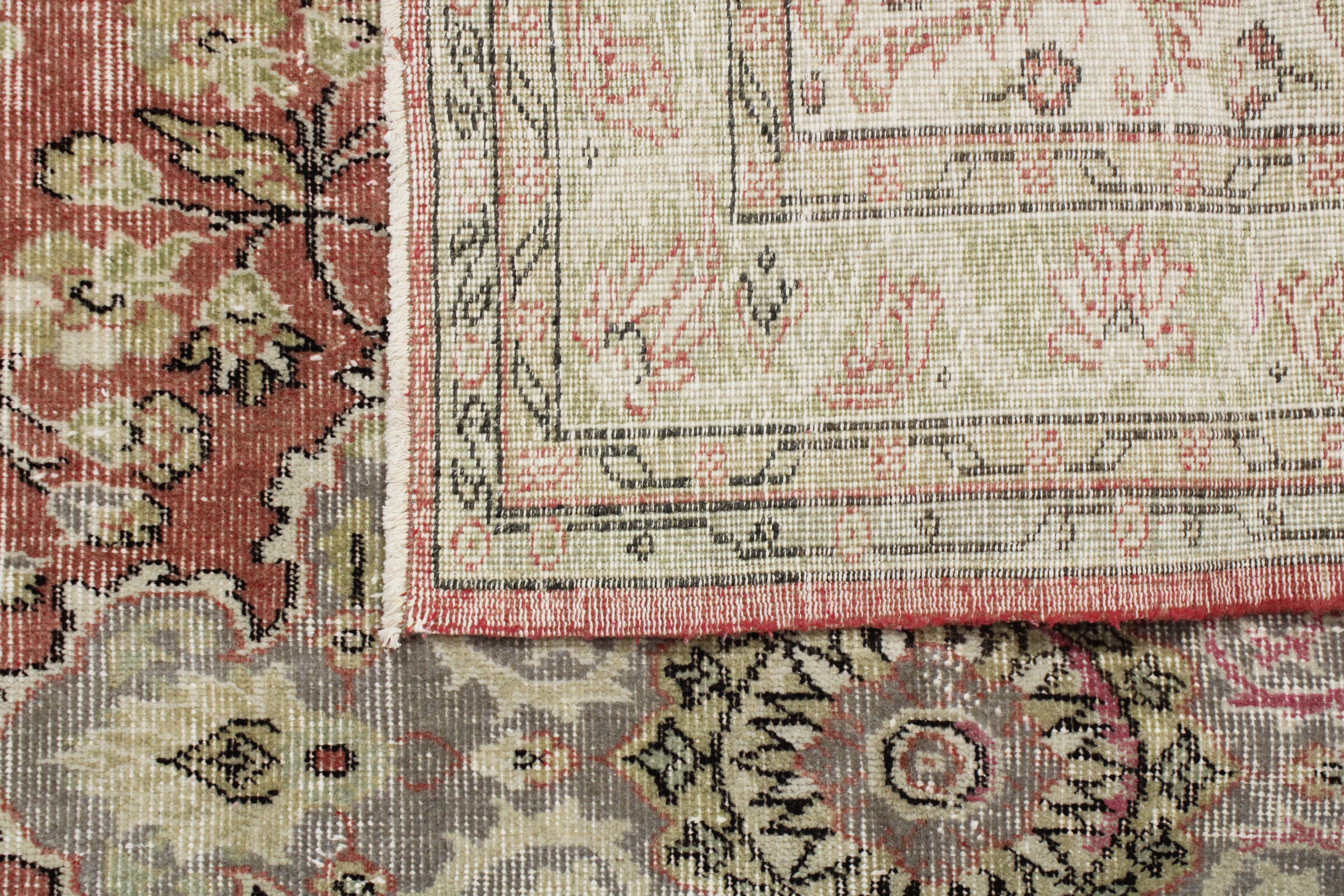 Turkish Vintage Hand-Knotted Wool Rug