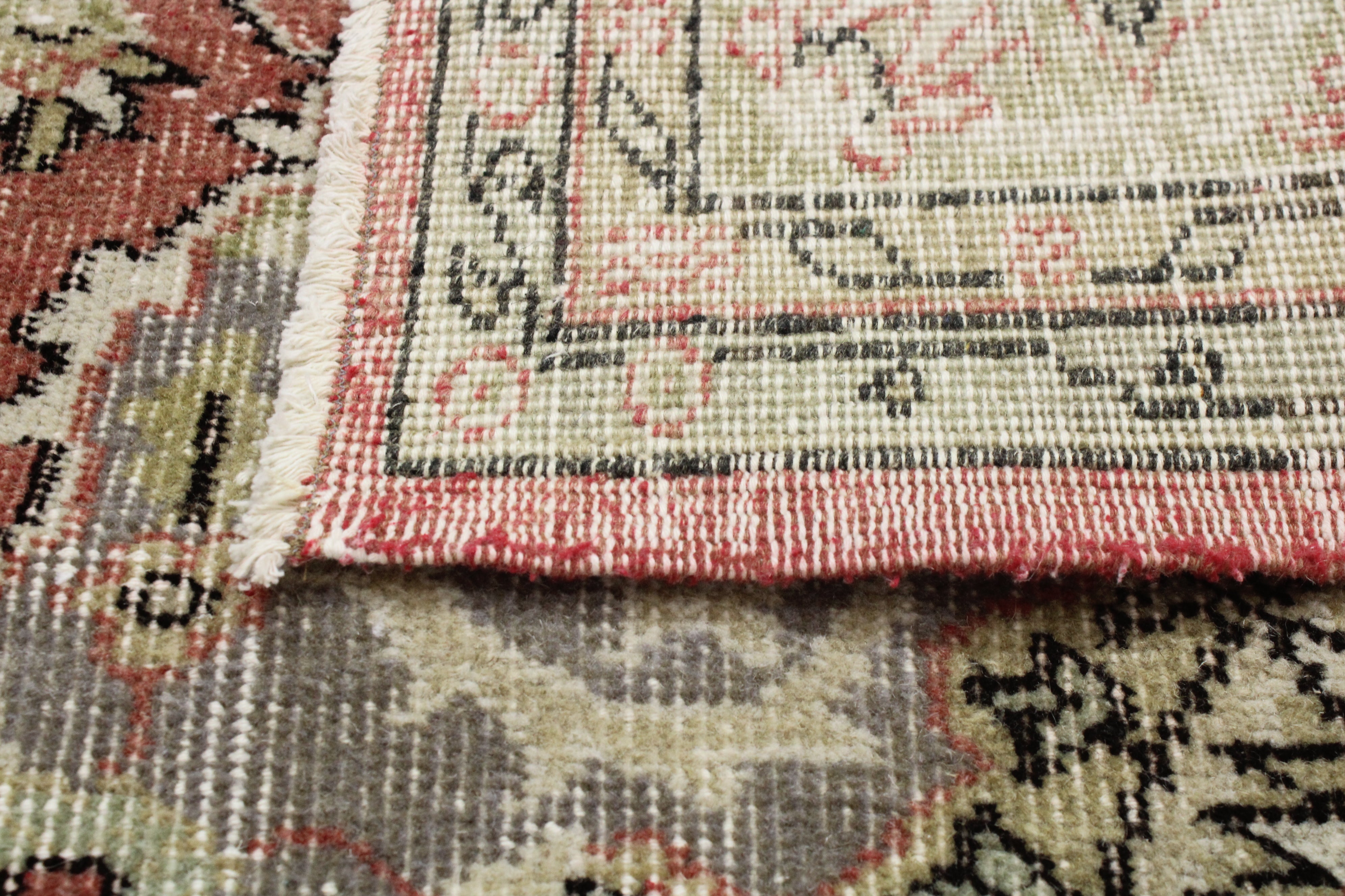 Turkish Vintage Hand-Knotted Wool Rug