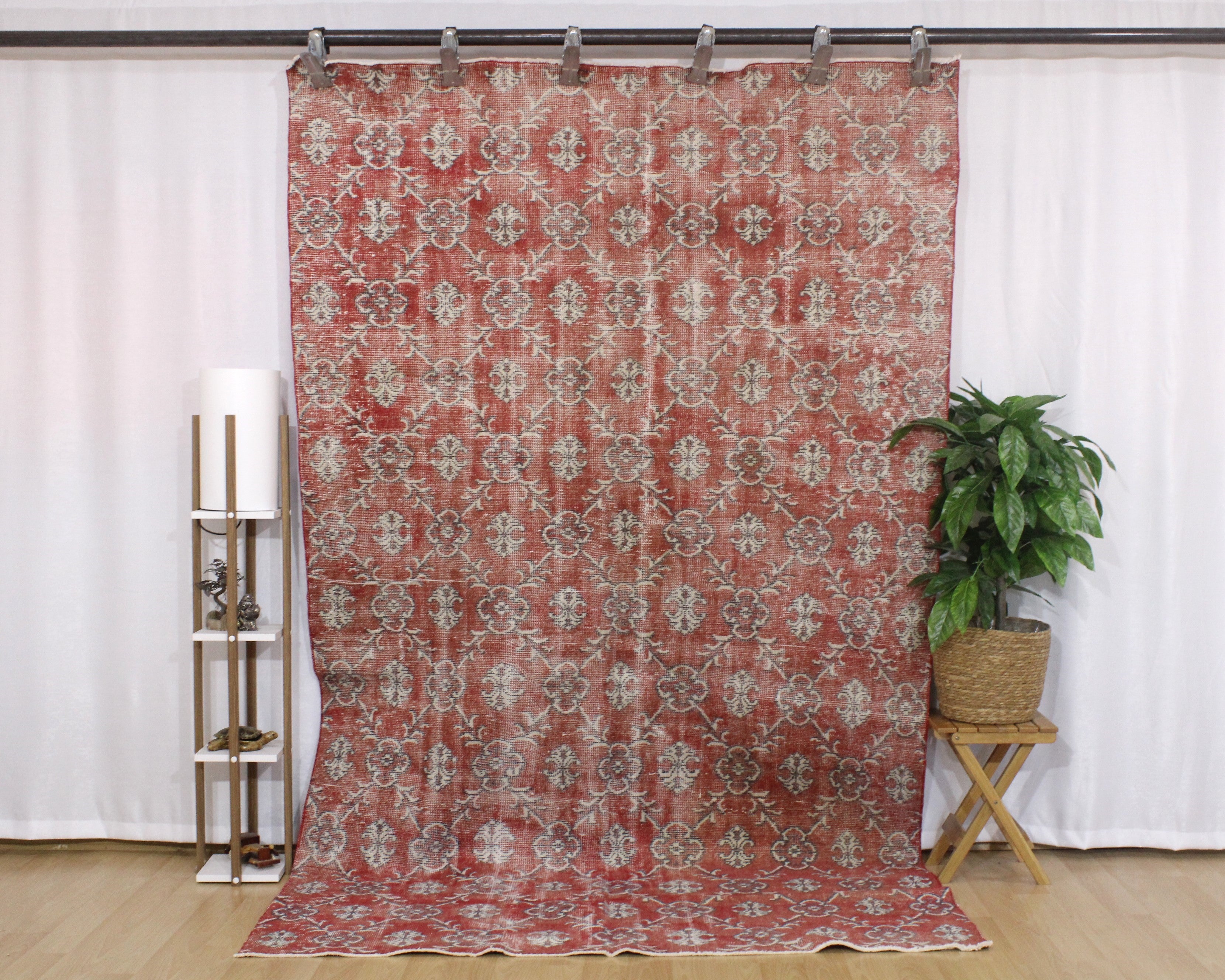 Turkish Vintage Hand-Knotted Wool Rug