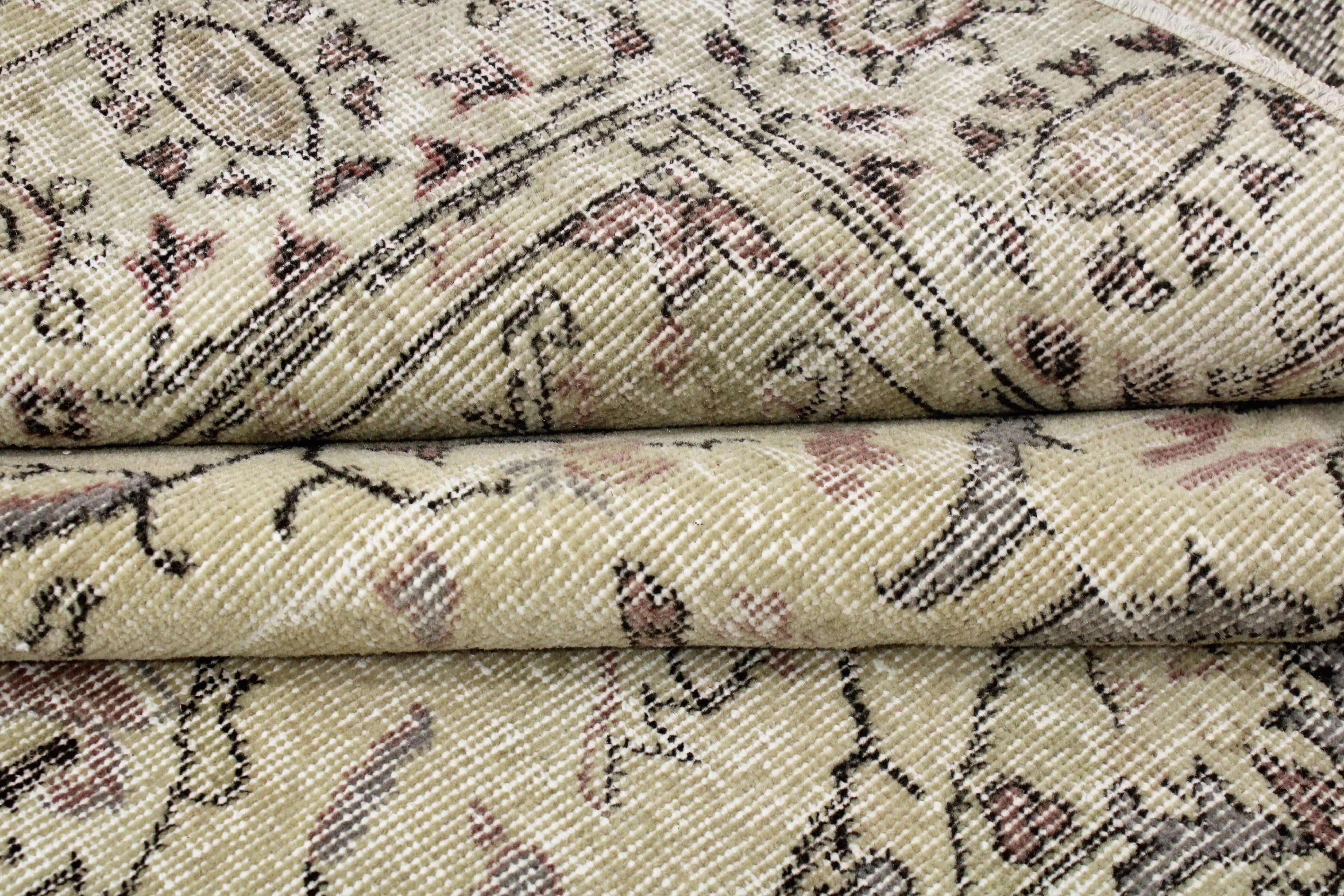 Turkish Vintage Hand-Knotted Wool Rug