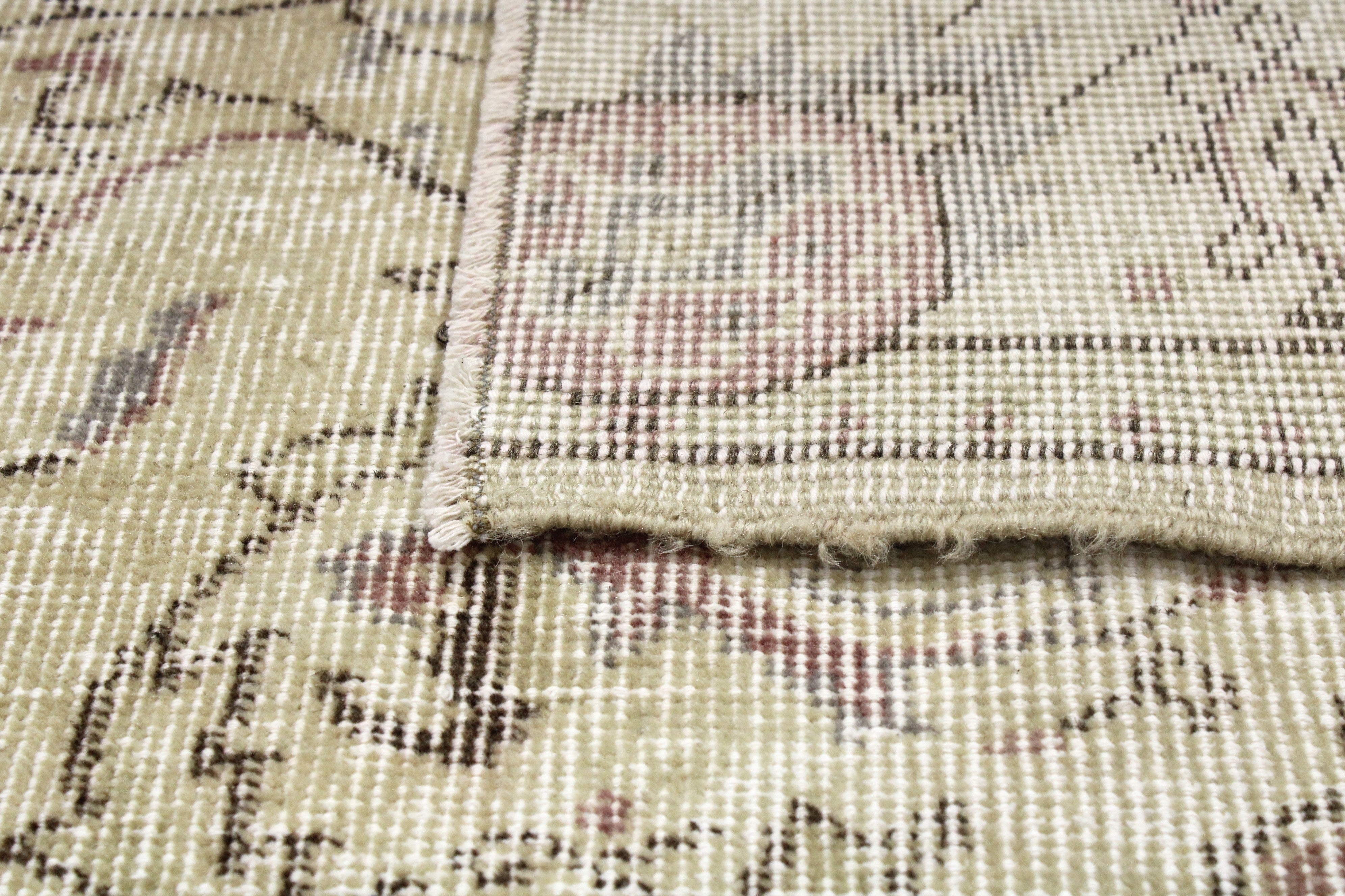 Turkish Vintage Hand-Knotted Wool Rug