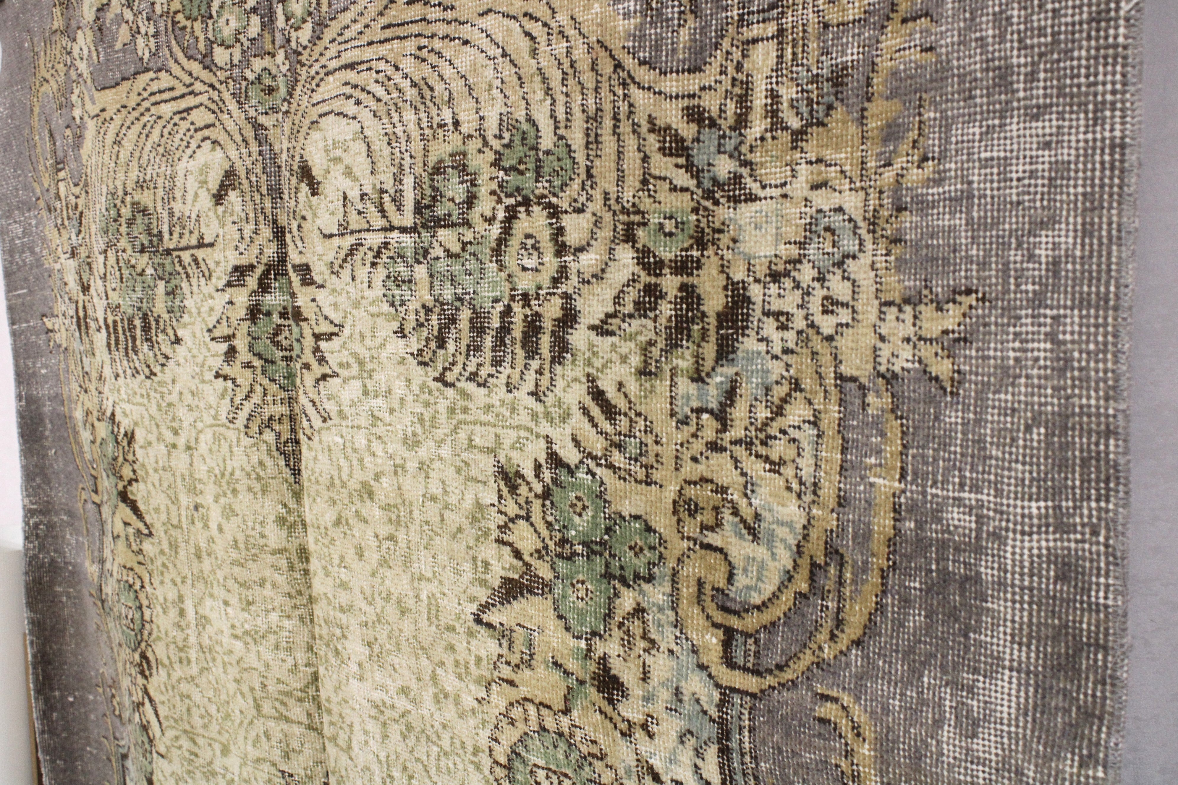 Turkish Vintage Hand-Knotted Wool Rug