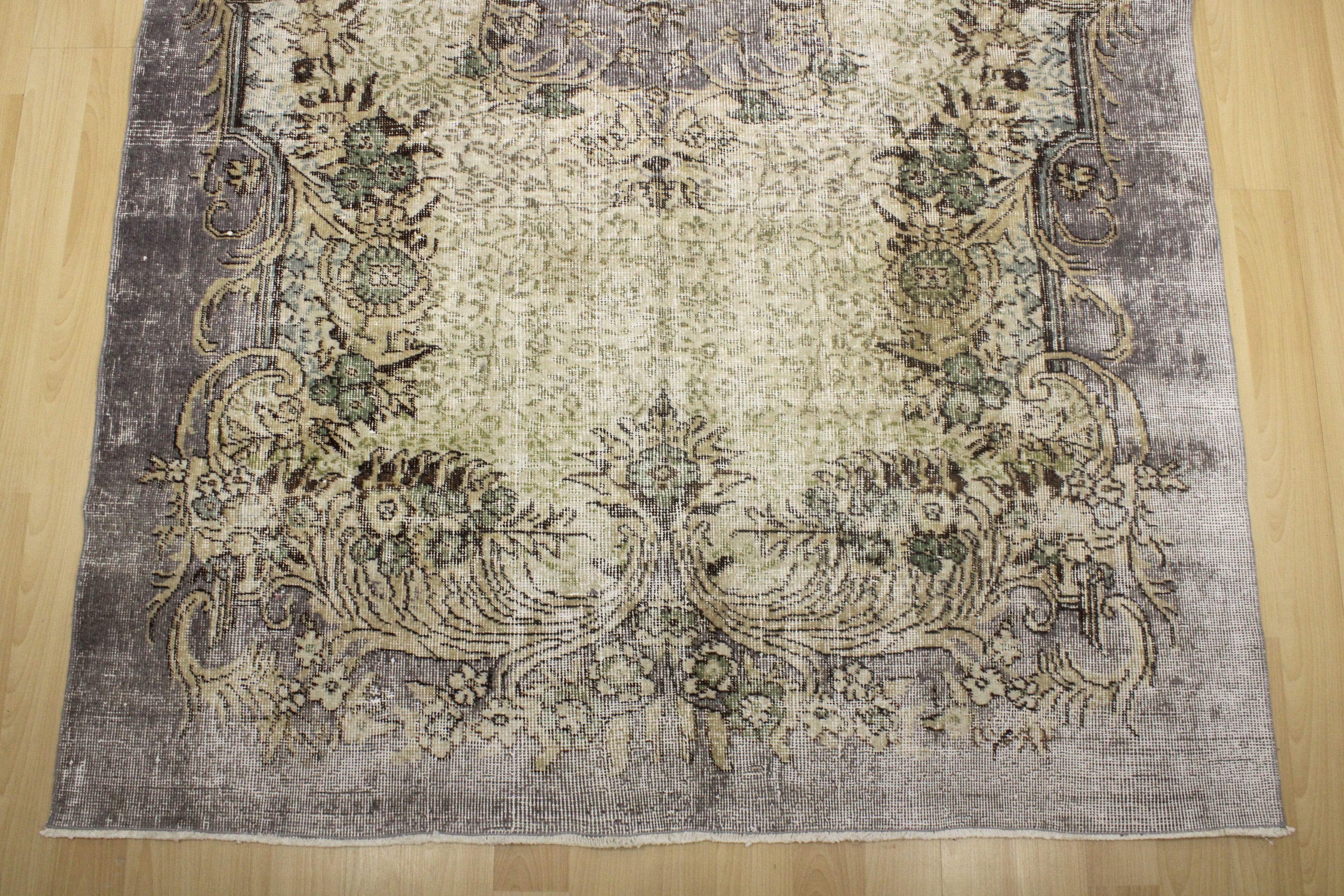 Turkish Vintage Hand-Knotted Wool Rug