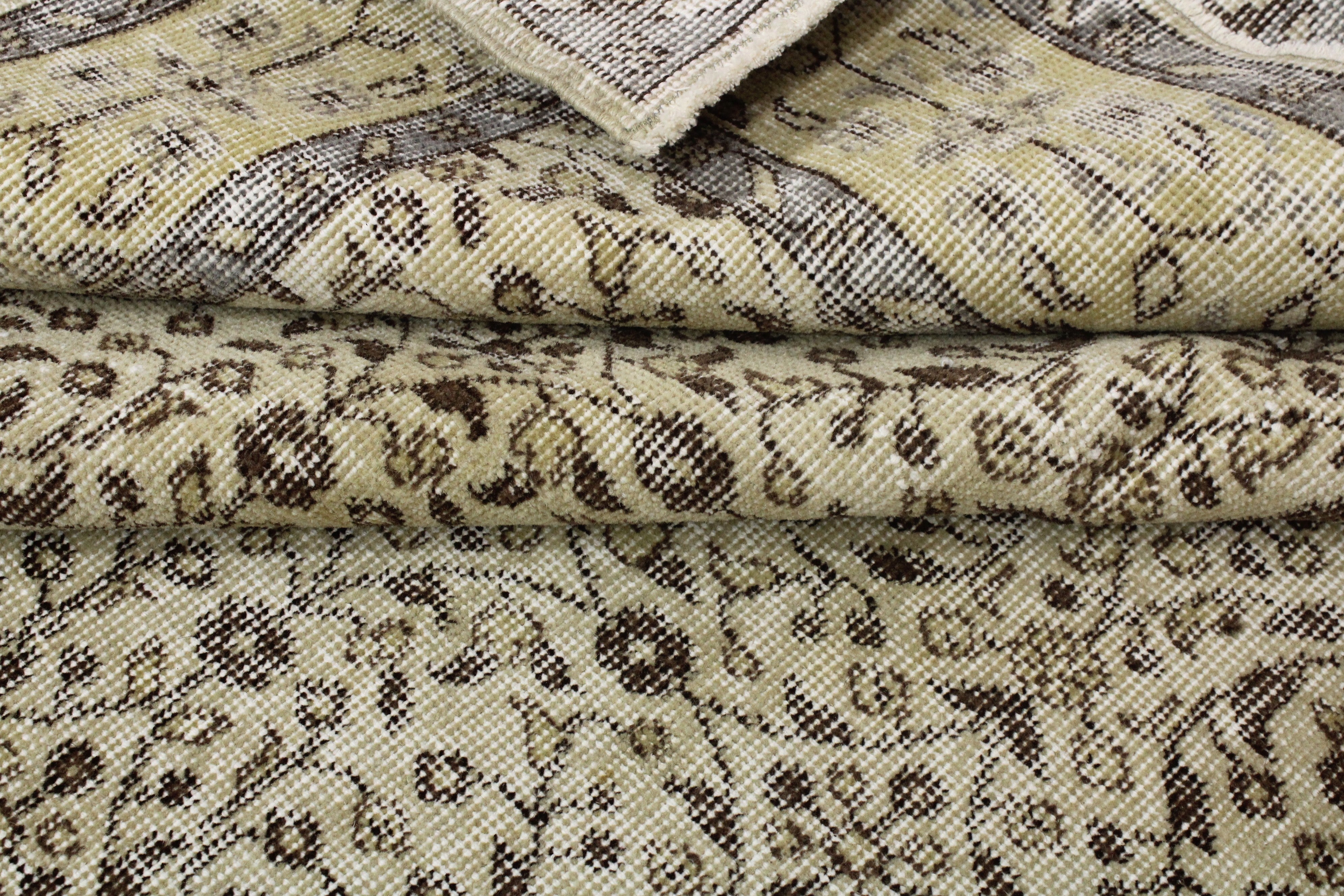 Turkish Vintage Hand-Knotted Wool Rug