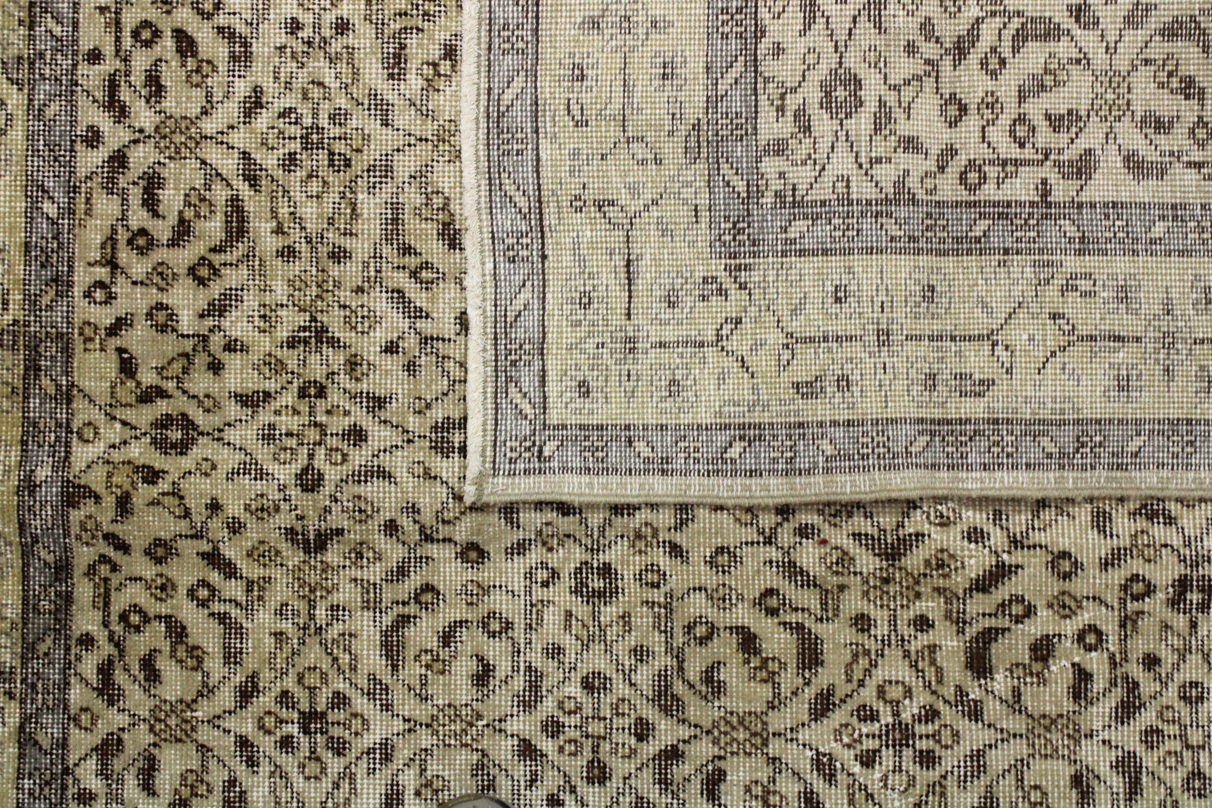 Turkish Vintage Hand-Knotted Wool Rug