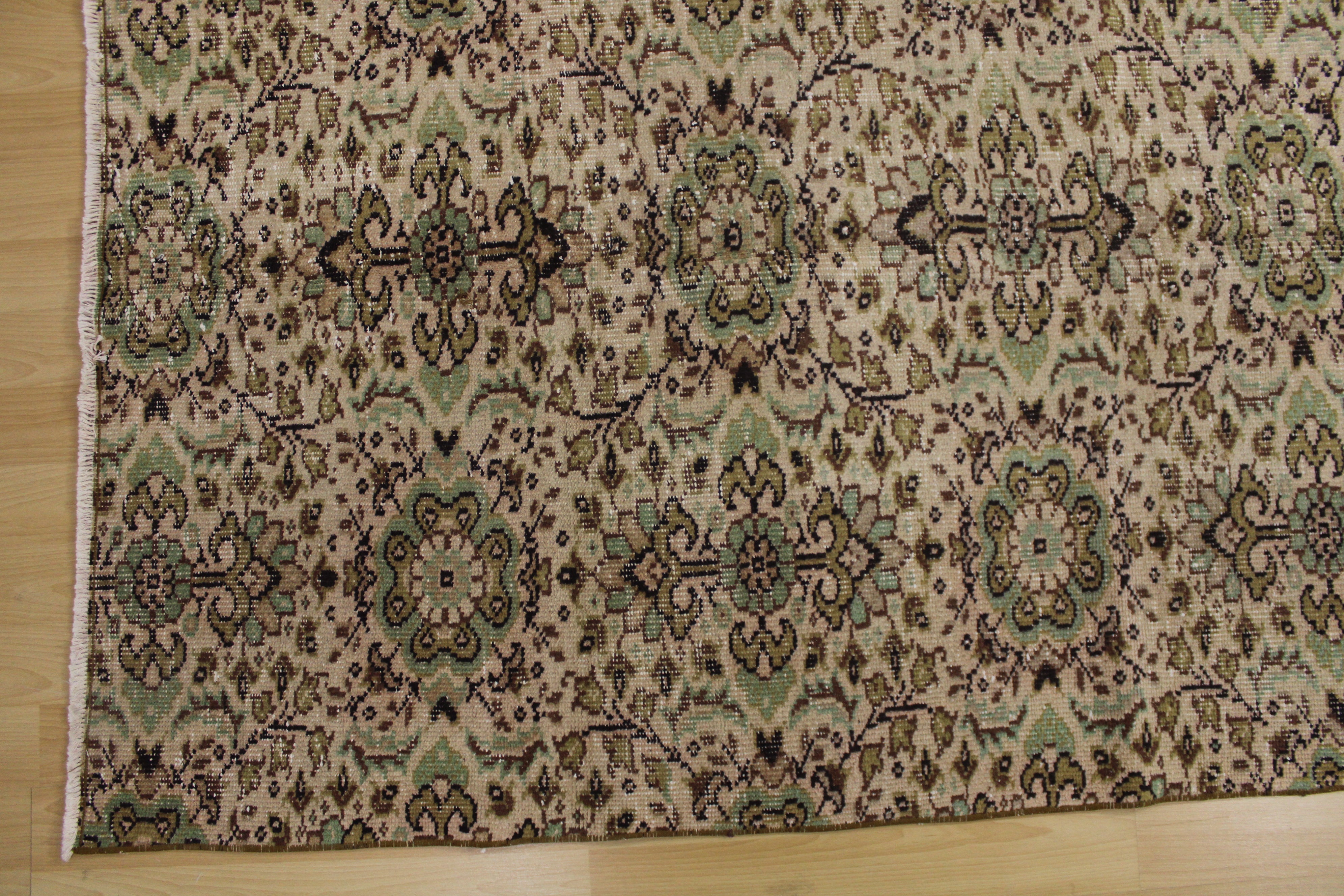 Turkish Vintage Hand-Knotted Wool Rug