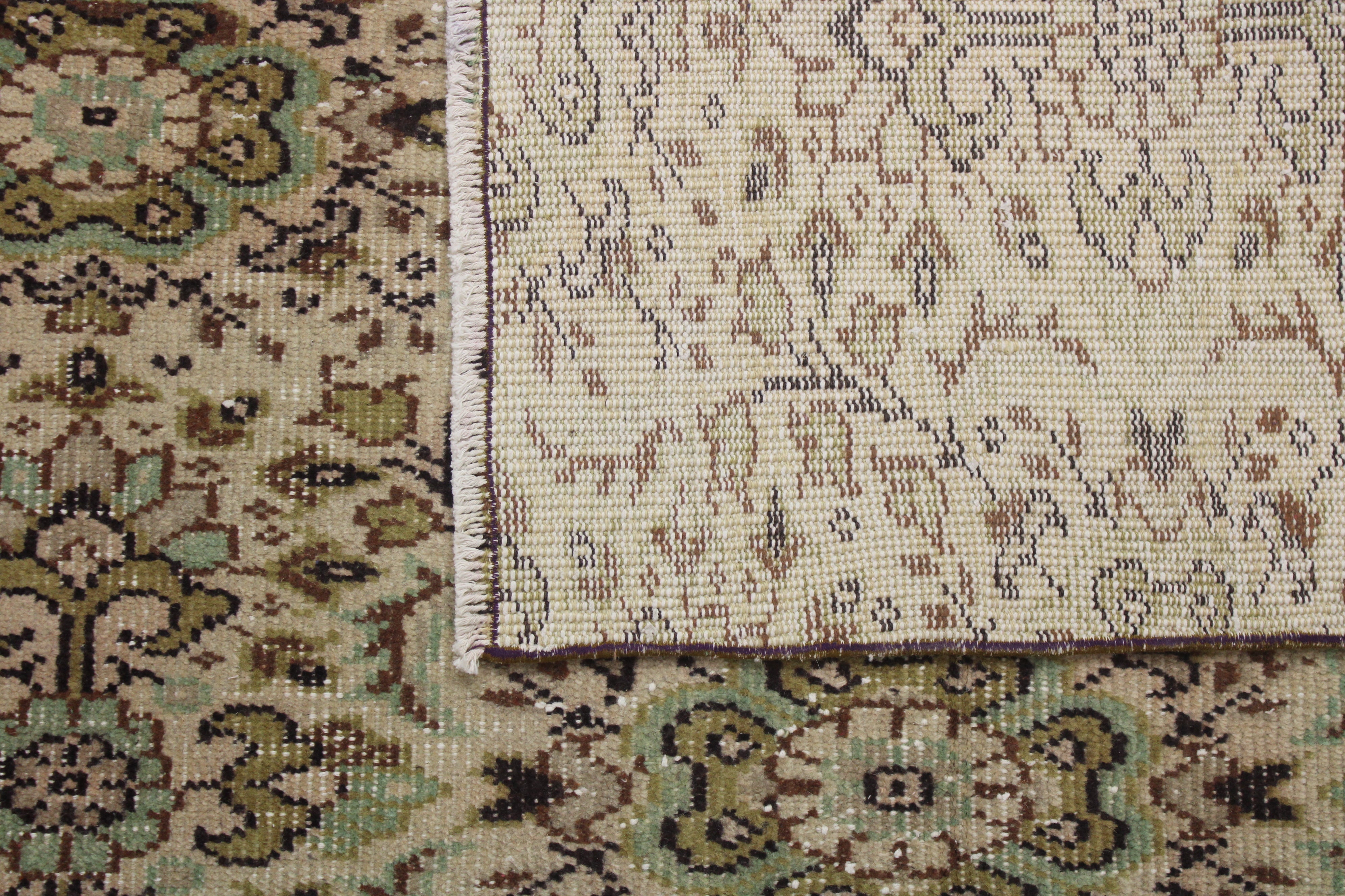 Turkish Vintage Hand-Knotted Wool Rug