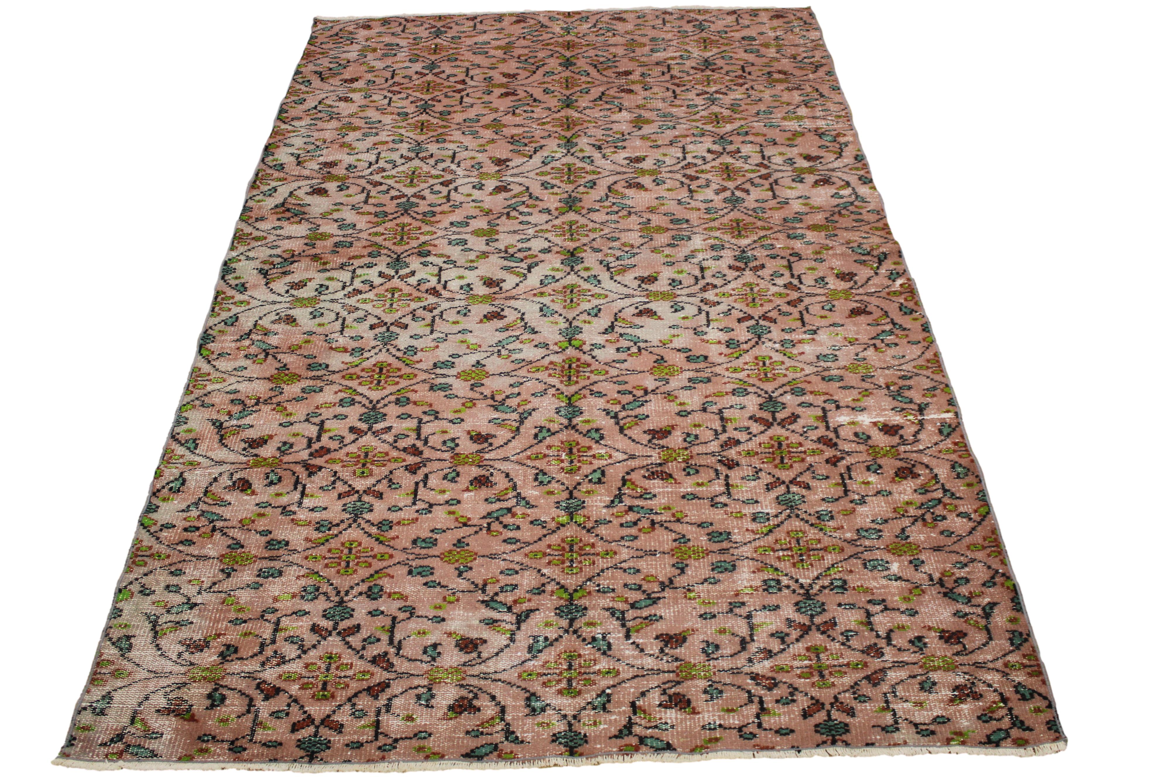 Turkish Vintage Hand-Knotted Wool Rug