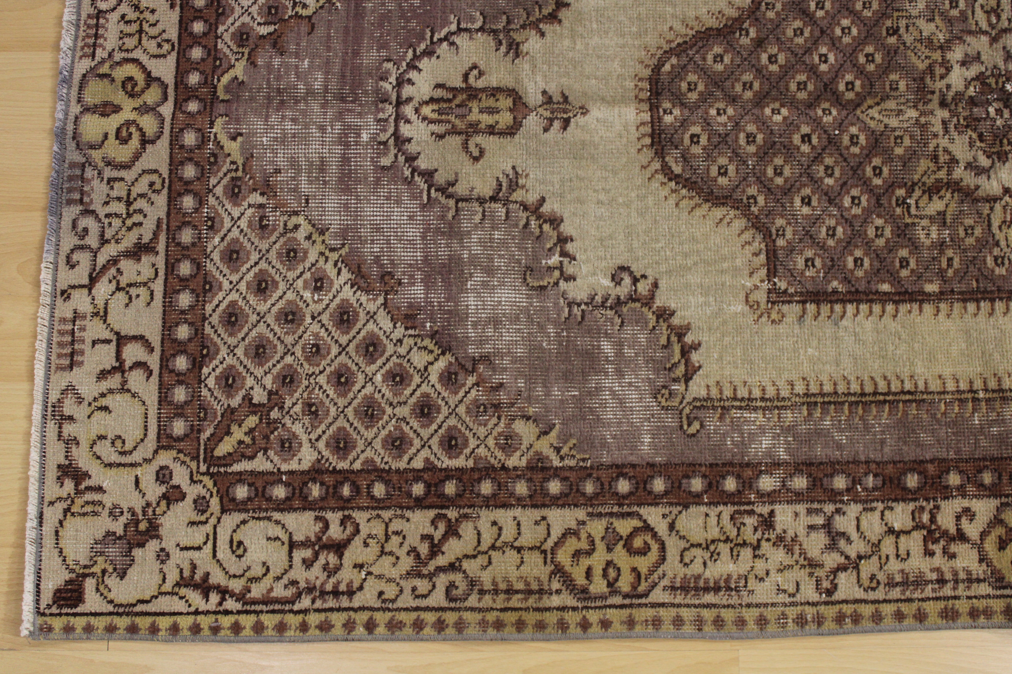 Turkish Vintage Hand-Knotted Wool Rug