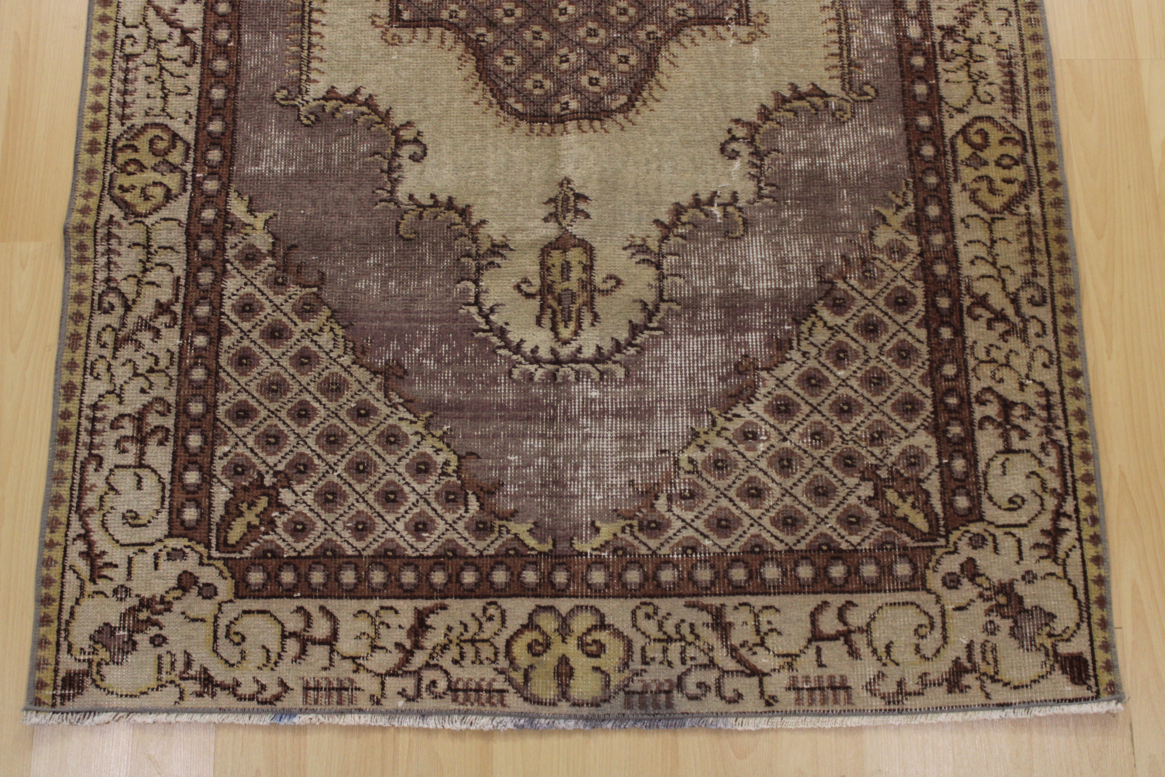 Turkish Vintage Hand-Knotted Wool Rug