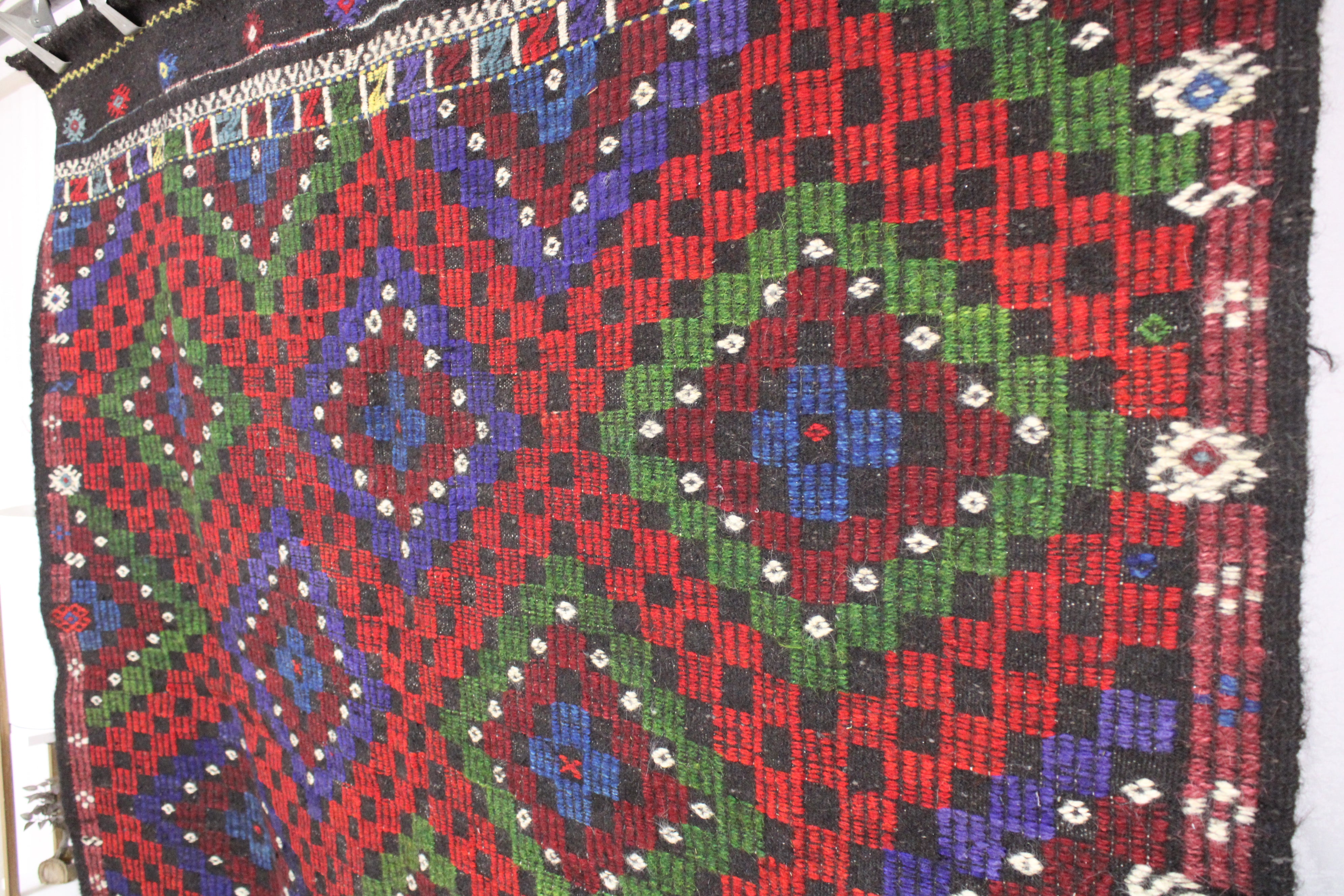 El Dokuma Anadolu Kök Boya Yün Kilim