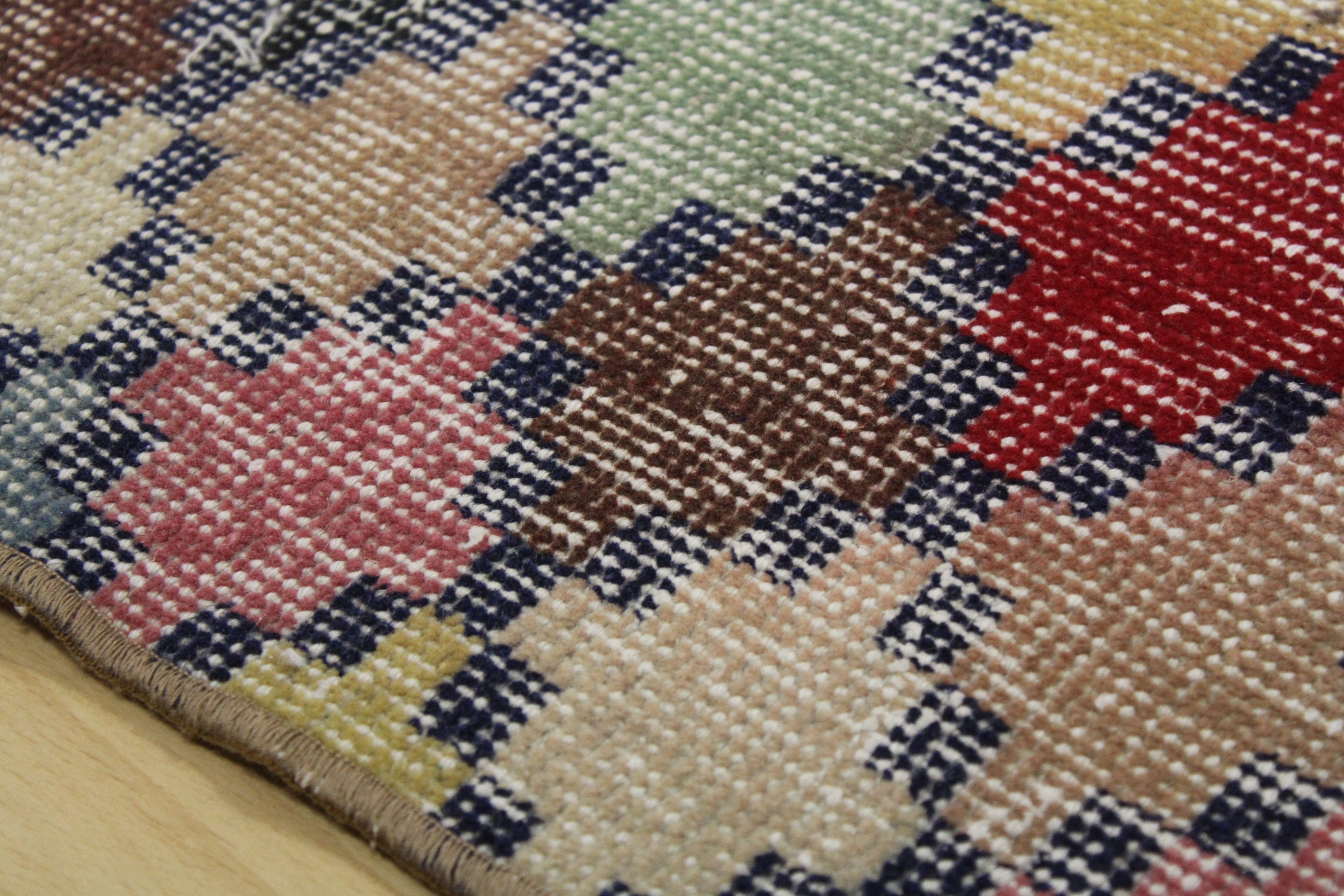 Turkish Vintage Hand-Knotted Wool Rug