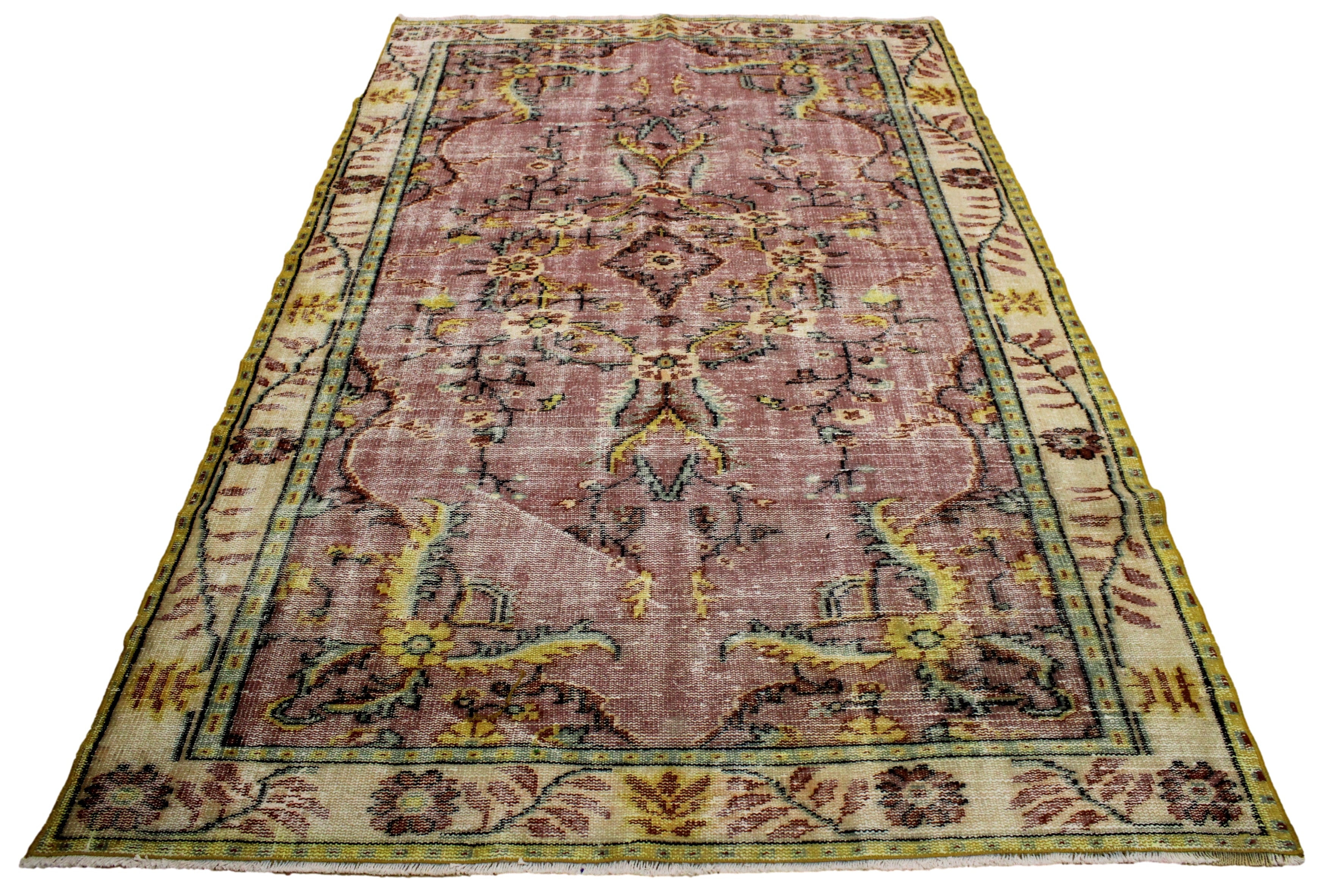 Turkish Vintage Hand-Knotted Wool Rug