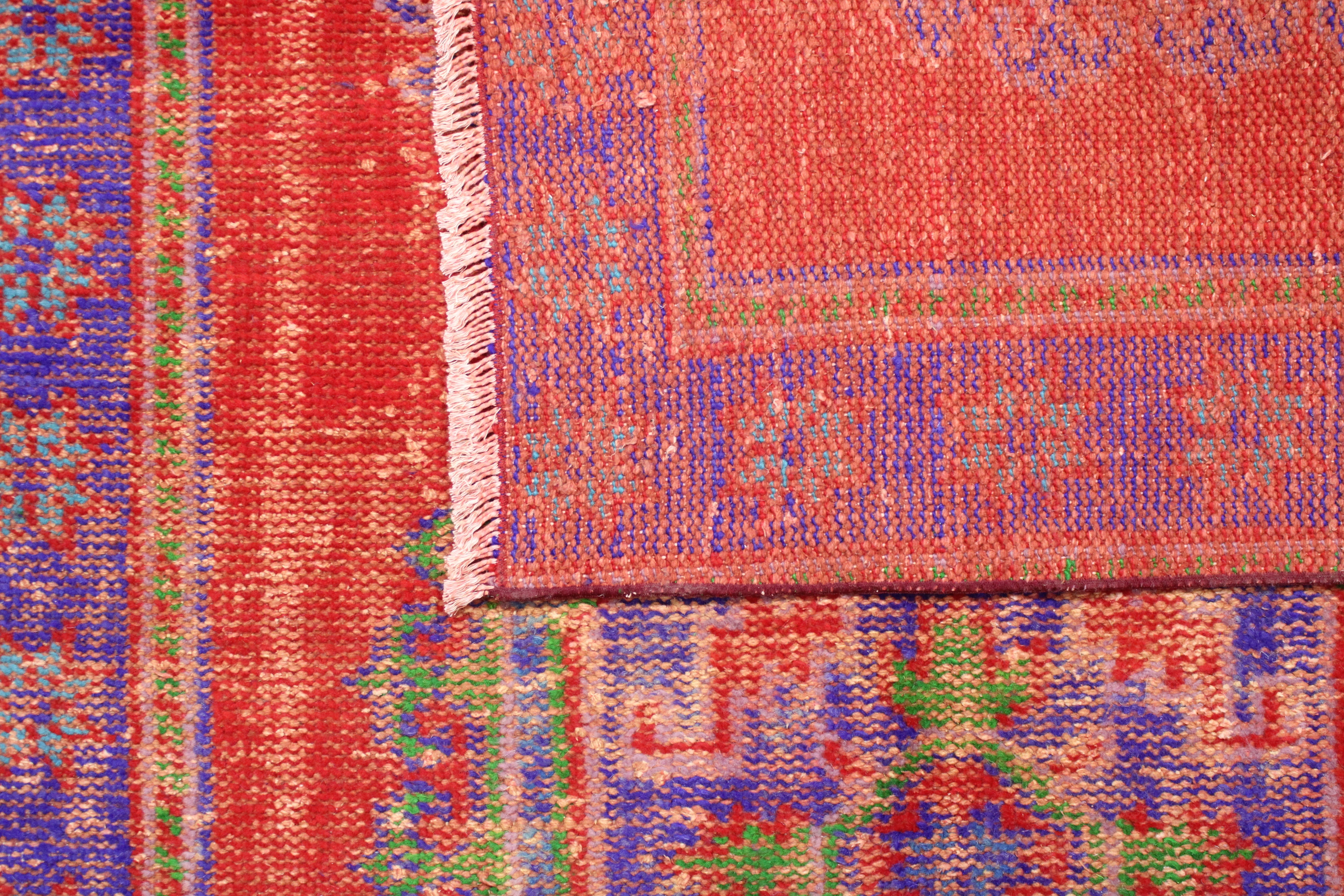 Turkish Vintage Hand-Knotted Wool Rug