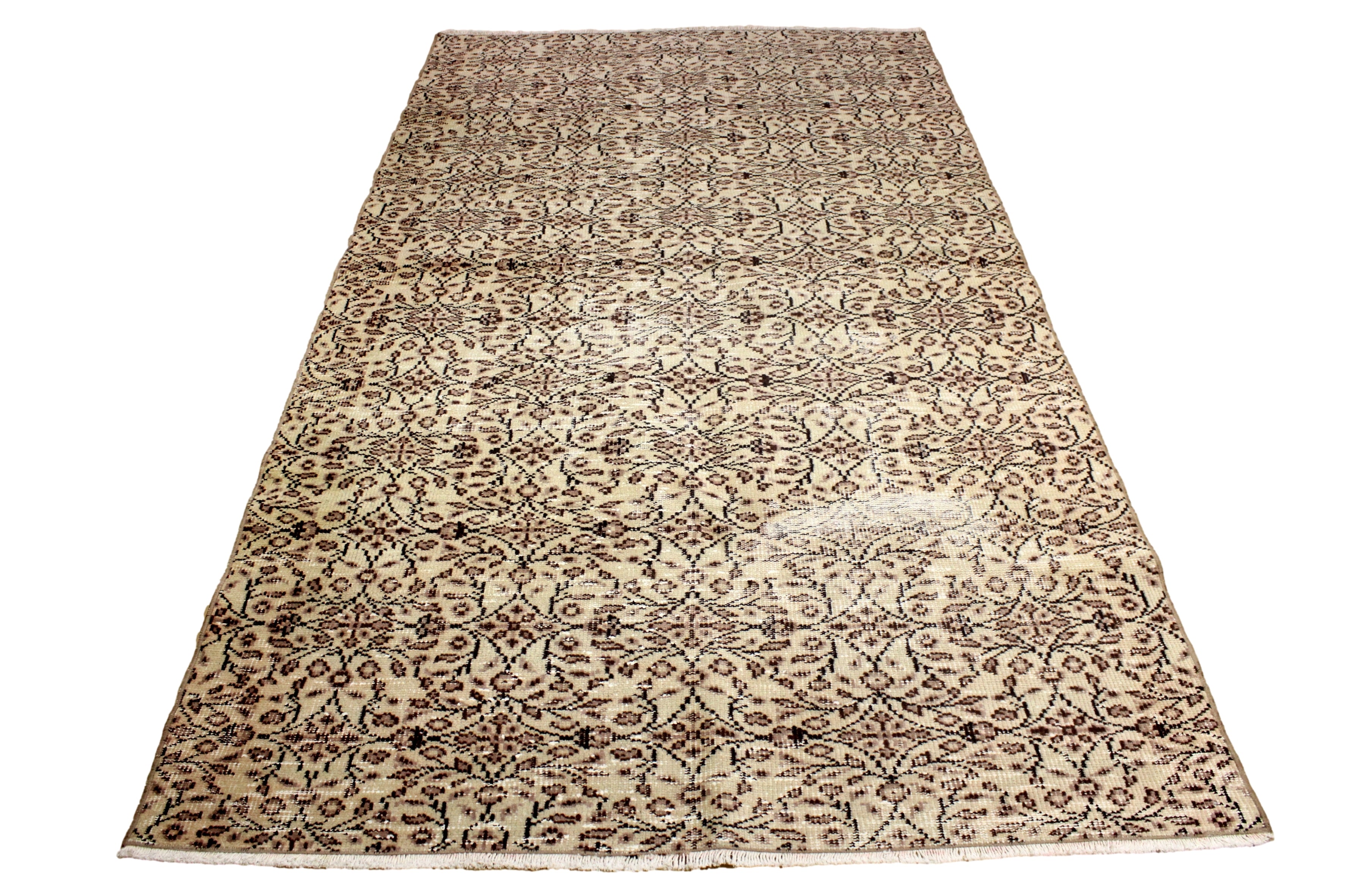 Turkish Vintage Hand-Knotted Wool Rug