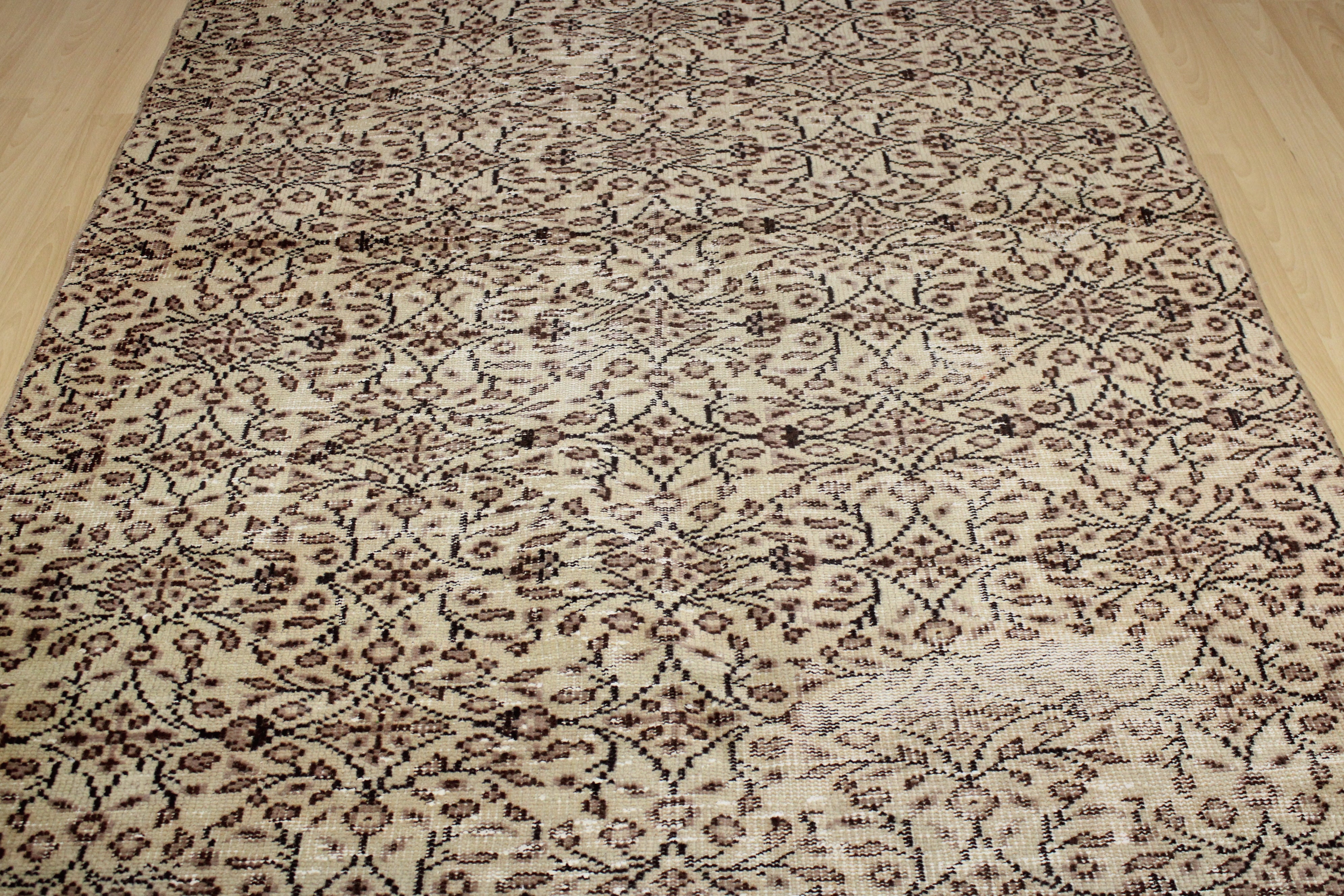 El Dokuma Anadolu Kök Boya Yün Halı