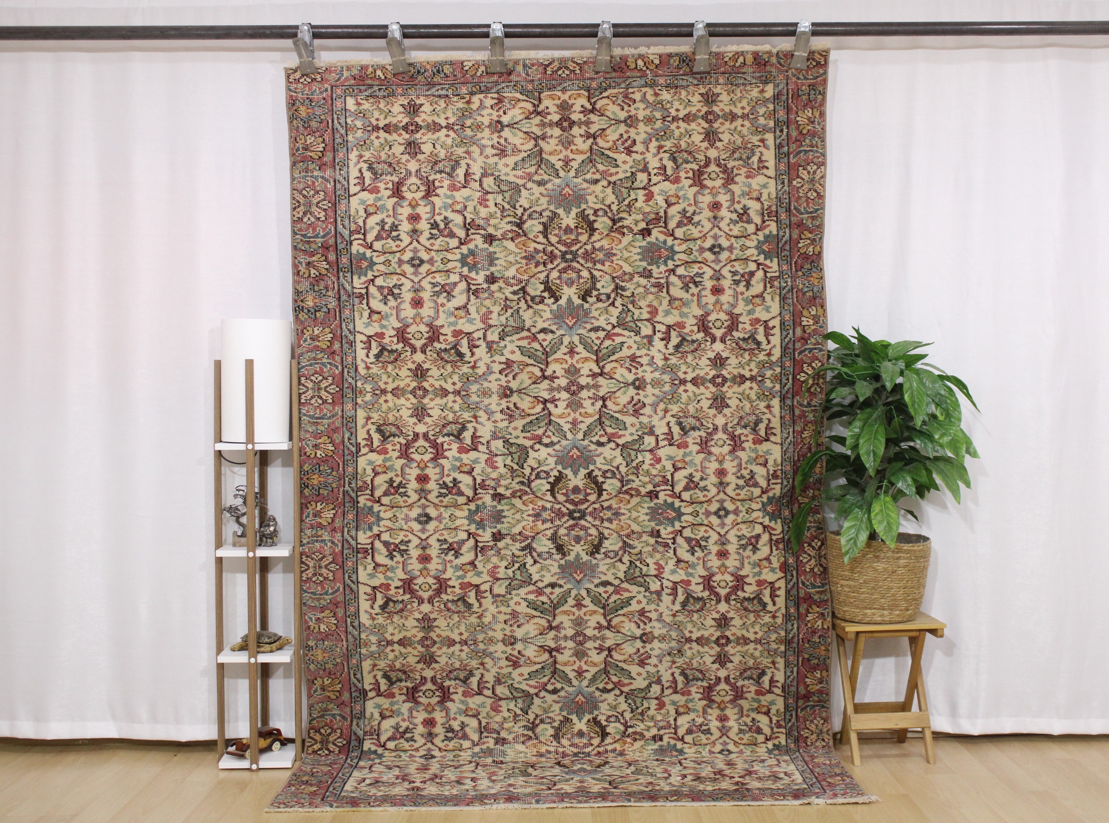 Turkish Vintage Hand-Knotted Wool Rug