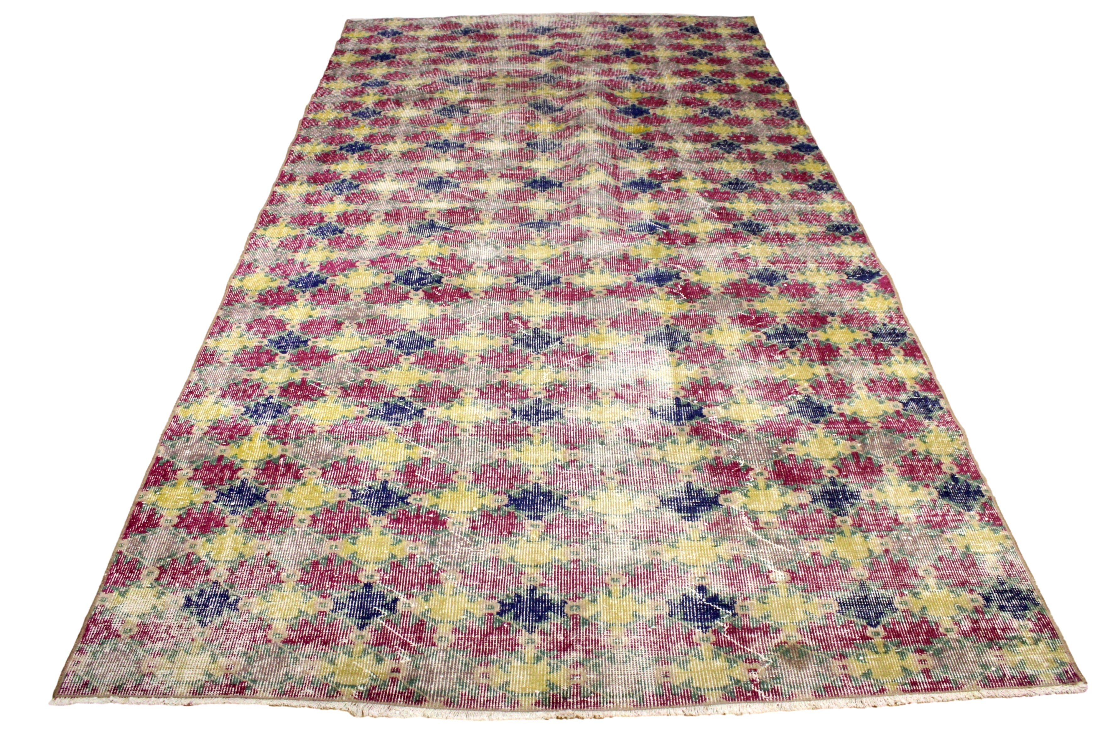 Turkish Vintage Hand-Knotted Wool Rug